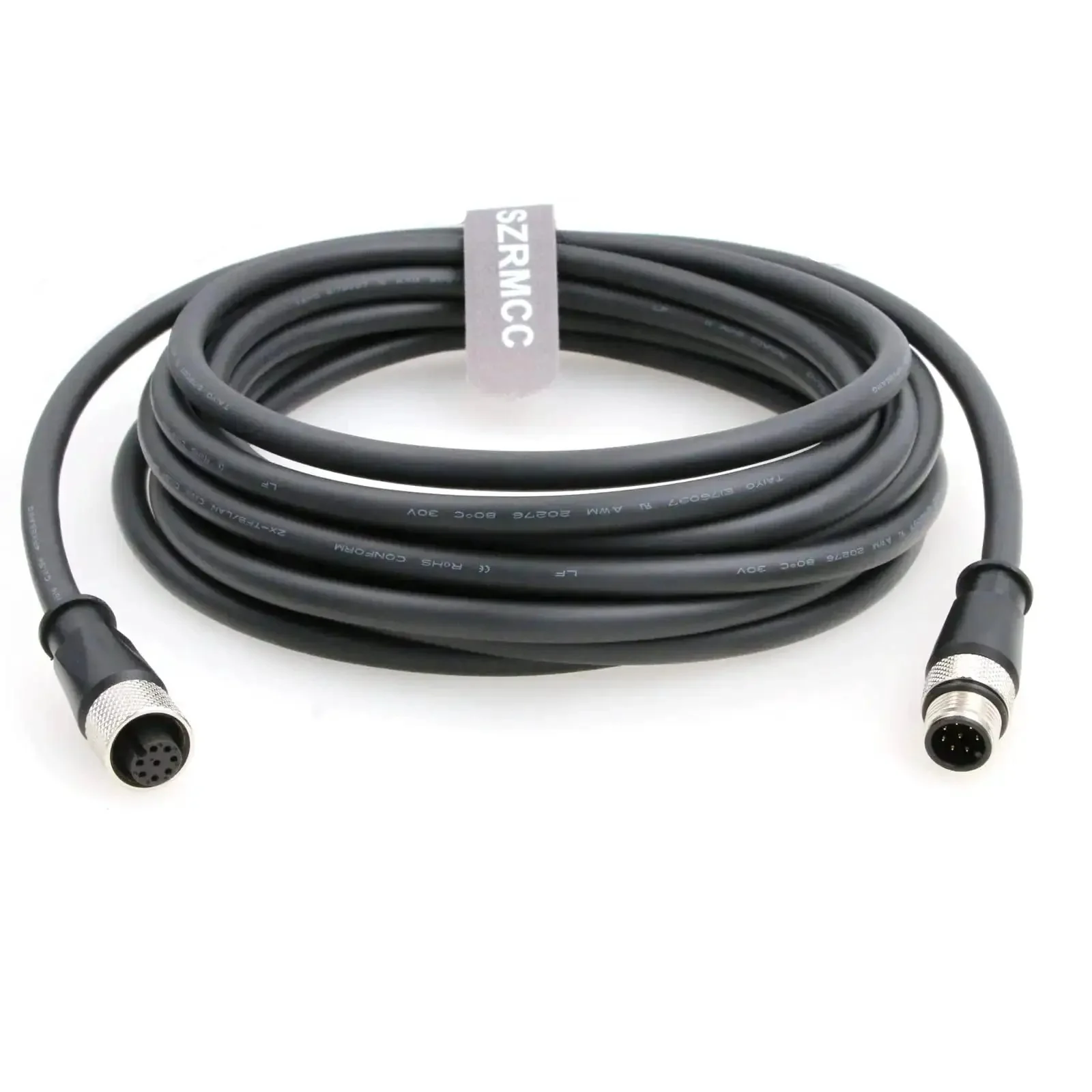 M12 A Code 8 Pin Male To Female Connector Sensor Cable 5 Meter High Flex Waterproof IP67 For Industrial Automation Cameras And Cognex In Sight Vision Systems Sensor Actuator Network Rugged Pro Grade - Image 2