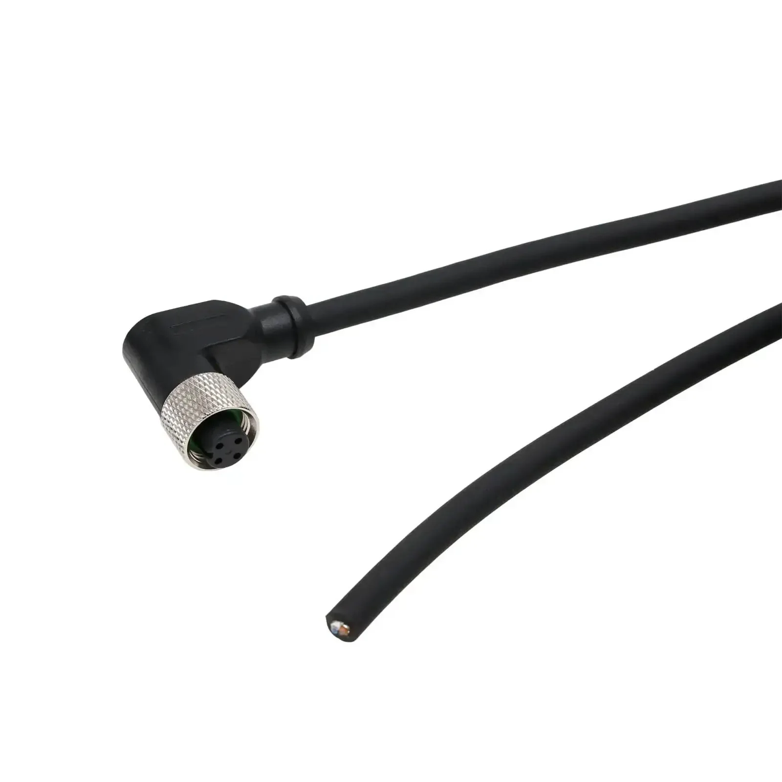M12 A Coded 4 Pin Female Cable With Right Angle Aviation Connector To Open Wire Leads, Shielded Industrial Sensor Actuator Encoder Cable, 24/48V 4A, 8 Meters, For Vision Cameras, RFID, IO Link, Profibus, Plug And Play Ready - Image 4