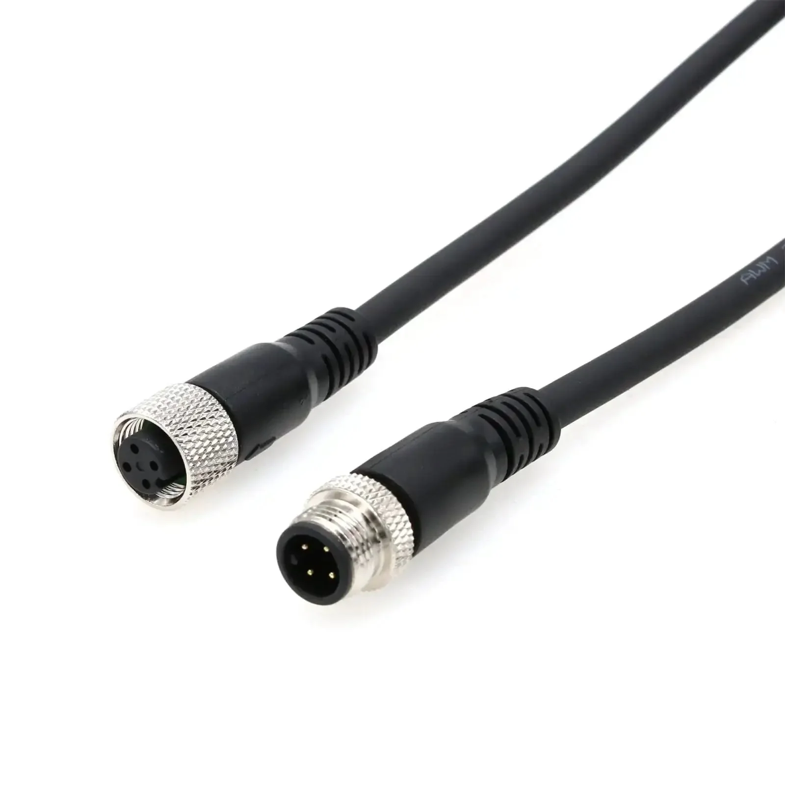 M12 A Coded 4 Pin Male To Female Actuator Sensor Cable Waterproof Aviation Connector Gold Plated For Industrial Controls Automation DeviceNet CANopen IO Link Profibus 2m Cable Assembly For Camera Sensor And Actuator Networks - Image 2