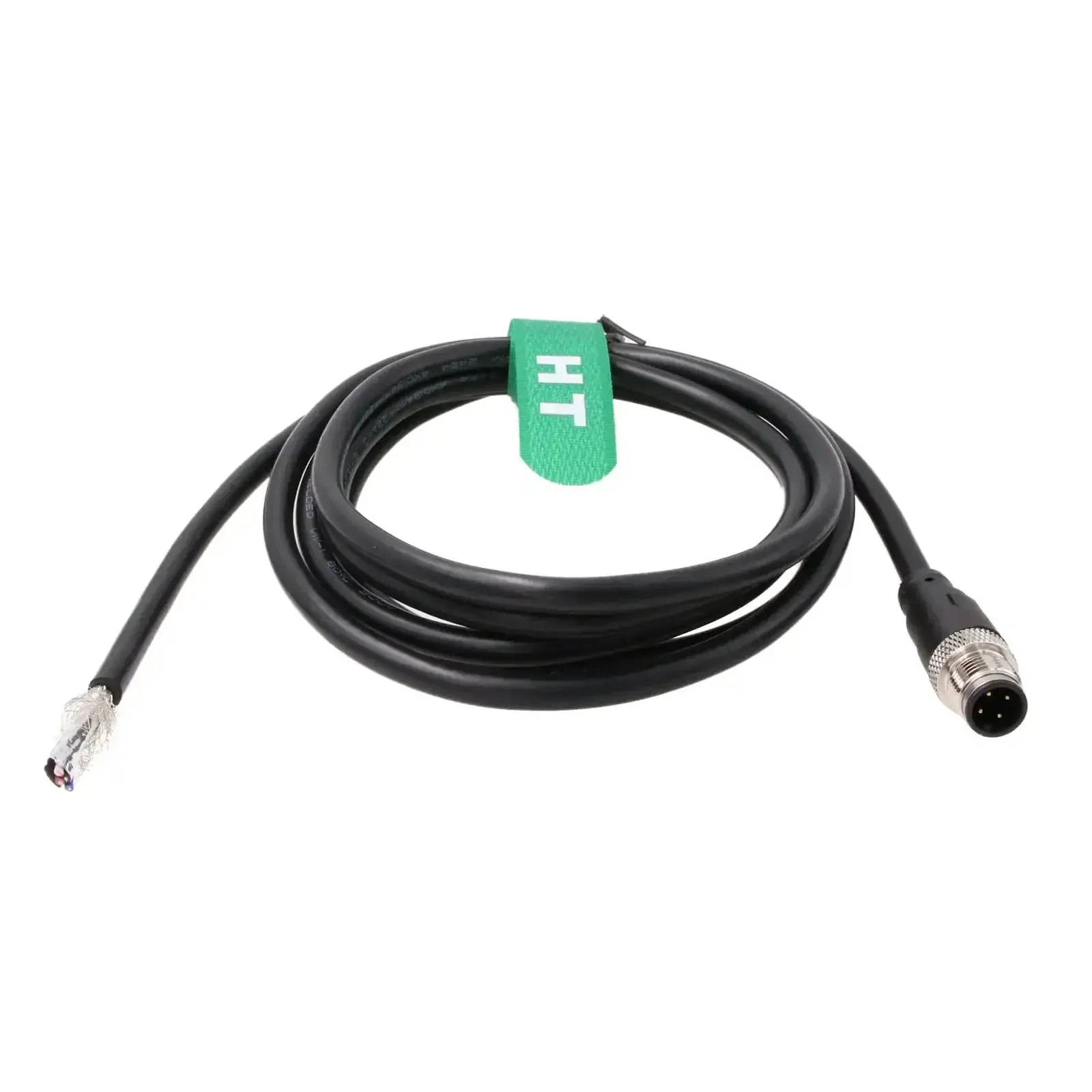 M12 A Coded 4 Pin Shielded Sensor Actuator Cable 3m For Industrial Automation And DeviceNet CANopen IO Link Profibus Bare Wire Leads For Camera Actuator And Automation Systems