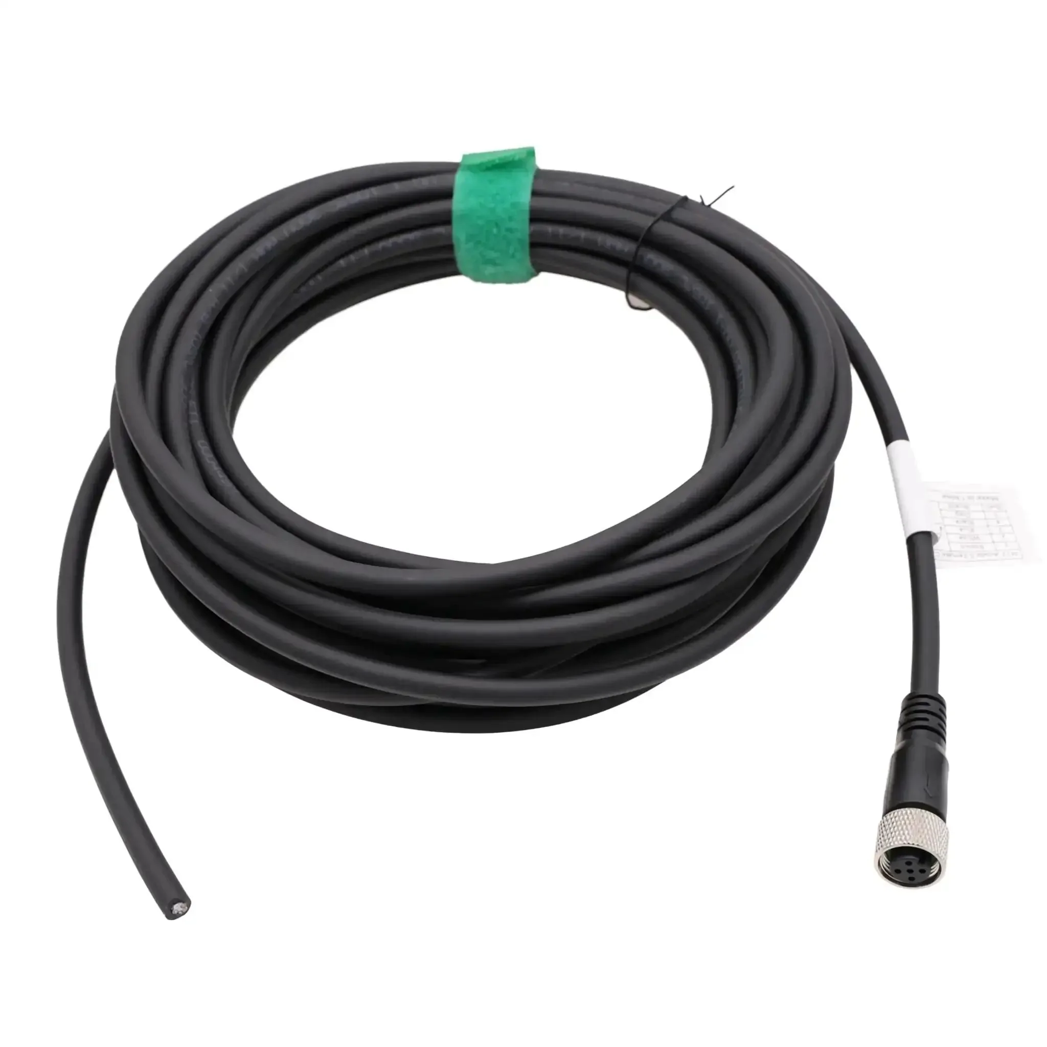 M12 A Coded 5 Pin Female Actuator Sensor Cable 15 Meter For Industrial Control Automation Network CANopen IO Link Profibus Heavy Duty Aviation Female Connector To Bare Wire Leads - Image 3