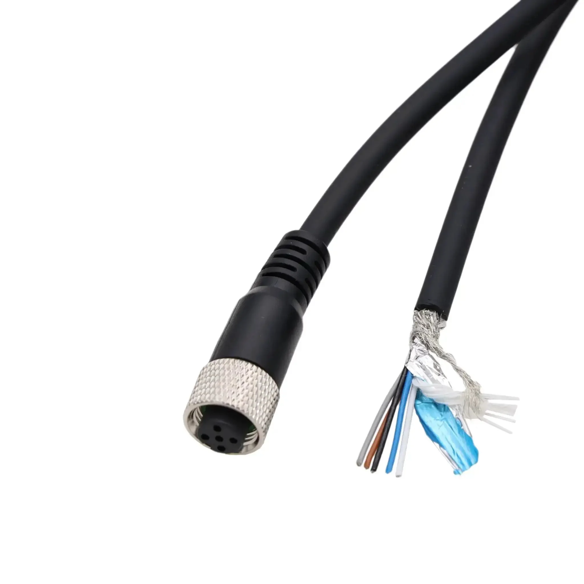 M12 A Coded 5 Pin Female Actuator Sensor Cable 15 Meter For Industrial Control Automation Network CANopen IO Link Profibus Heavy Duty Aviation Female Connector To Bare Wire Leads - Image 5