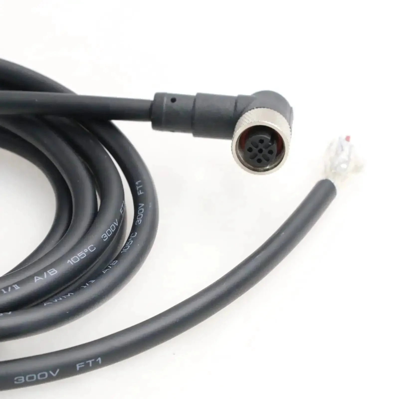 M12 ACode 4 Pin Female Right Angle Sensor Actuator Cable Bare Wire For Industrial Cameras Fieldbus IO Link 22AWG 10m Waterproof IP67 Outdoor Pro Grade Threaded Quick Connect Shielded Cable - Image 3