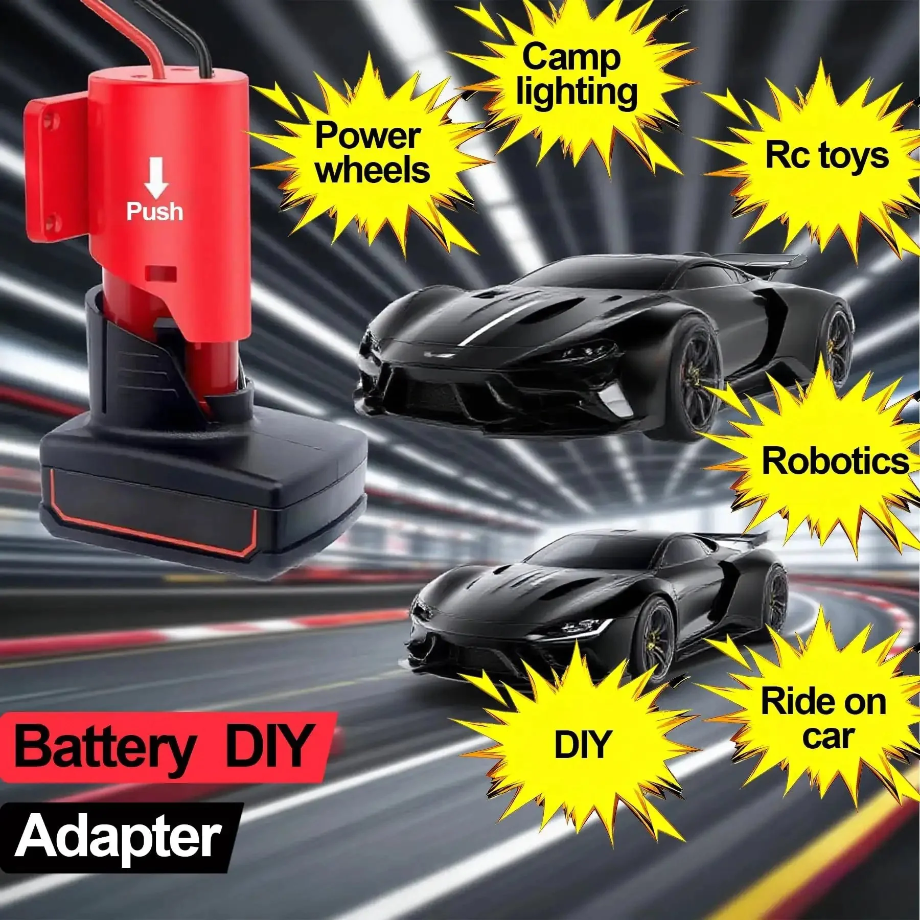 M12 Battery Adapter For Milwaukee Packs 12V Conversion Kit With Switch Fuse Wire Terminals And 12 AWG Wire Power Connector Ideal For DIY RC Cars Toys And Robotics Projects - Image 2