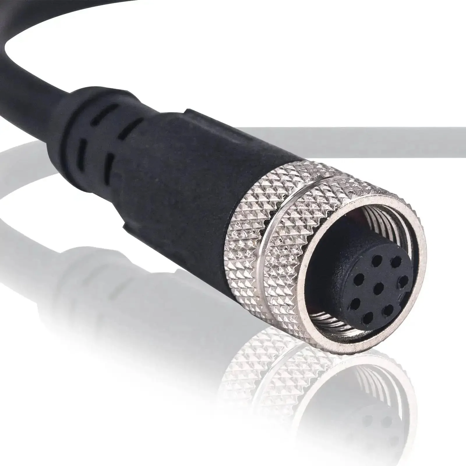 M12 Connector Aviation Sensor Cable With 8 Pin Female, Straight, Waterproof IP67, 6.5 Ft 2M Length, Gold Plated Contacts, Aviation Socket, Rugged Industrial Grade For Automation, Fieldbus Module And Device Network - Image 6