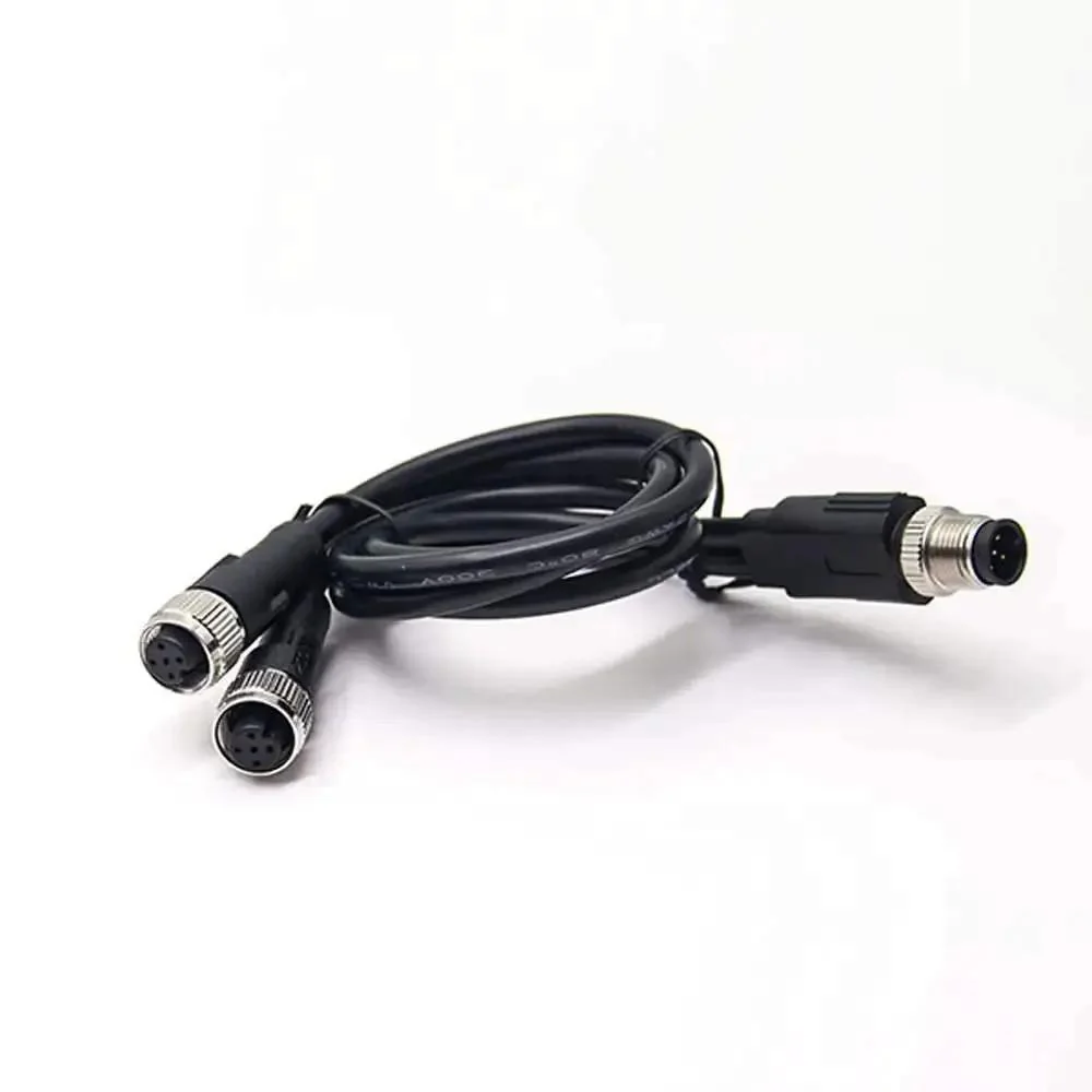 M12 Connector Cable M12 Male To Dual Female Ends ACoded 5Pin Straight Cable 0.5 Meter 1.6 Foot Rugged Industrial Sensor And Automation Link For Dual Device Setup Ideal For Industrial Equipment PLCs Robotics And Sensor Networks Weather Resistant - Image 3
