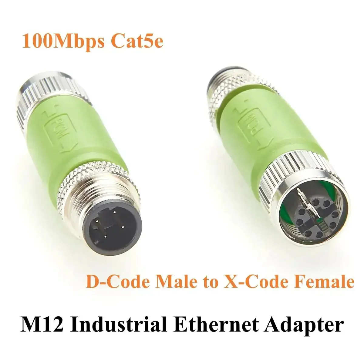 M12 D Code Male To X Code Female Industrial Ethernet Inline Adapter IP67 Waterproof Cat5e Shielded Connector 100Mbps Rugged Set Of 2 For Profinet EtherNet IP Modbus TCP - Image 5