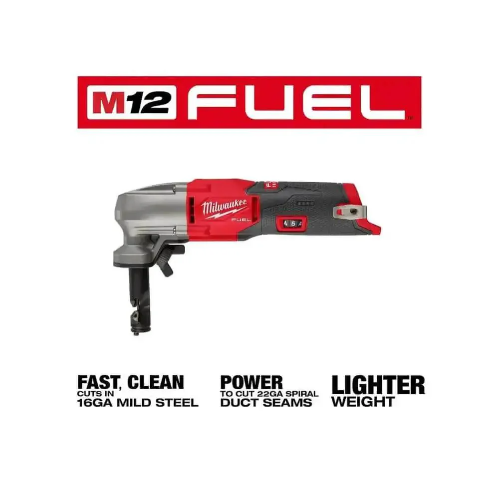 M12 Fuel 16 Gauge Variable Speed Nibbler For Fast Clean Cuts In Mild Steel, 22 Gauge Duct Seams, 18 Gauge Stainless, And 12 Gauge Aluminum, Cordless, Lightweight, Ergonomic Pro Tool - Image 7