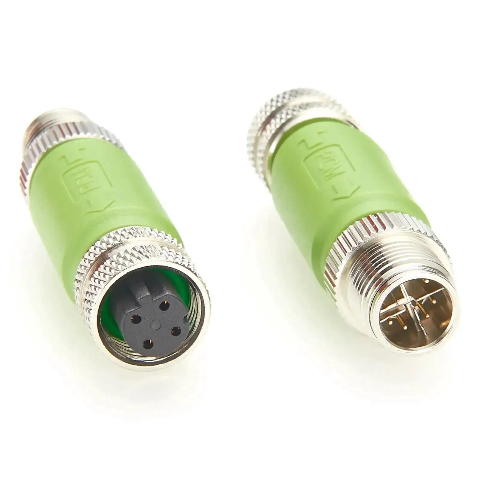 M12 X Code Male To M12 D Code Female Shielded Ethernet Adapter Cat5e 100Mbps For PLCs I O Modules Sensors Actuators Rugged Industrial Grade Waterproof IP67 Two Pack