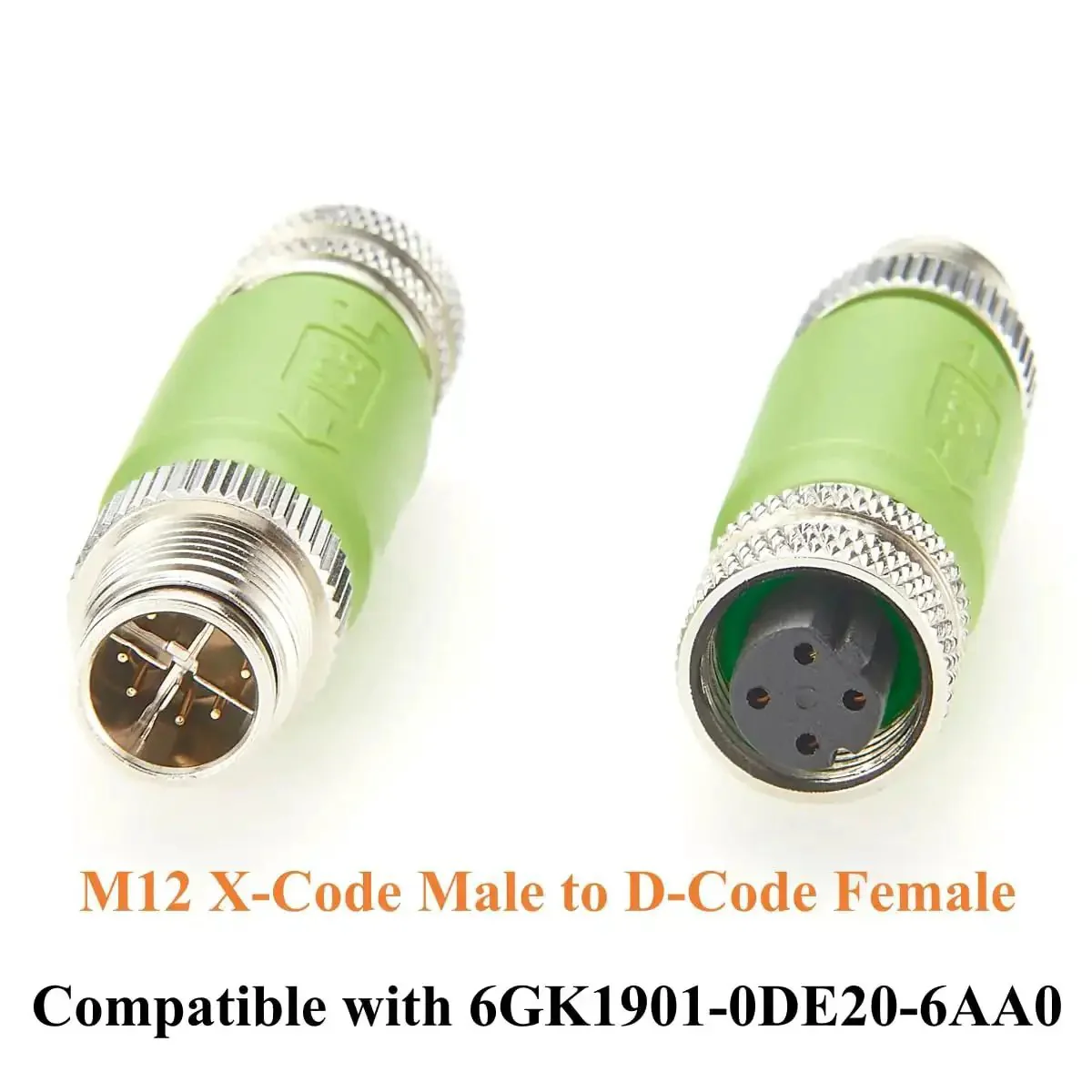 M12 X Code Male To M12 D Code Female Shielded Ethernet Adapter Cat5e 100Mbps For PLCs I O Modules Sensors Actuators Rugged Industrial Grade Waterproof IP67 Two Pack - Image 3