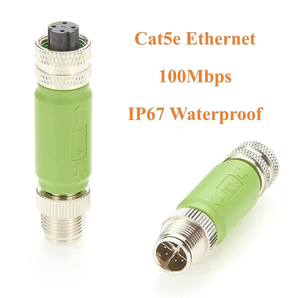 M12 X Code Male To M12 D Code Female Shielded Ethernet Adapter Cat5e 100Mbps For PLCs I O Modules Sensors Actuators Rugged Industrial Grade Waterproof IP67 Two Pack - Image 5