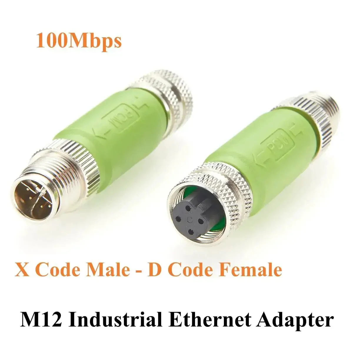 M12 X Code Male To M12 D Code Female Shielded Ethernet Adapter Cat5e 100Mbps For PLCs I O Modules Sensors Actuators Rugged Industrial Grade Waterproof IP67 Two Pack - Image 6