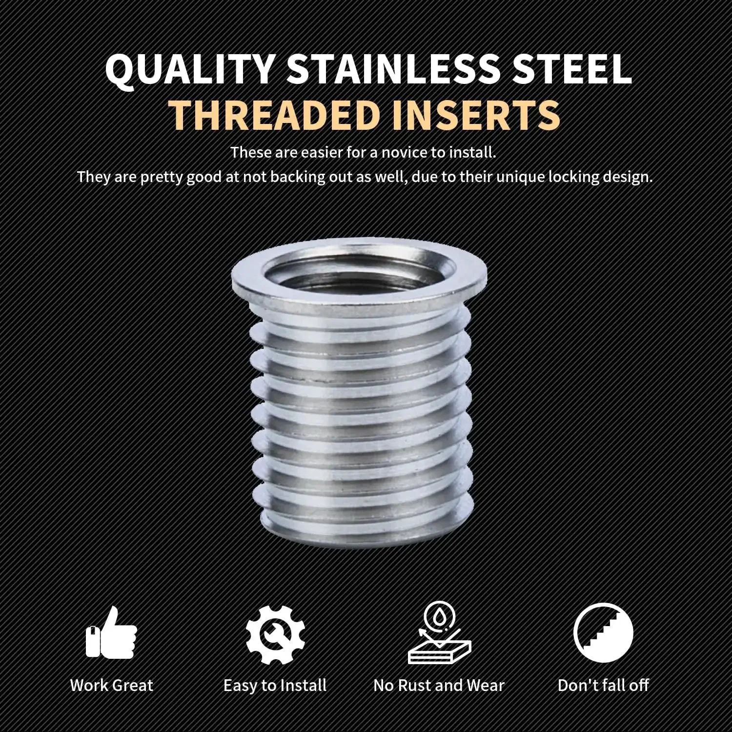 M12X1.75 Thread Repair Kit With Stainless Steel Inserts Drill Tap Counterbore And Install Driver 10 Pcs M12 Thread Inserts For Damaged Threads Pro Grade Heavy Duty DIY Tool Set In Custom EVA Box - Image 4