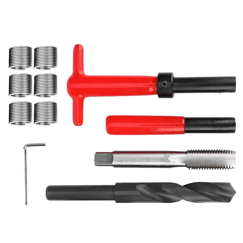 M16x2 Stainless Steel Thread Repair Kit, 11 Piece Set With Twist Drill, Tap Wrench, Hex Wrench, Breaker Tool And Handy Storage Box For Aluminum And Metal Threads, Heavy Duty Fix For Stripped Holes - Image 4