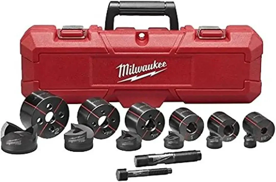 M18 Exact One Half To Two Inch Knockout Set For Electrical Boxes, Built Tough Knockout Kit, Easy To Use And Handle, Durable Steel Construction, Silver Finish, Made In China