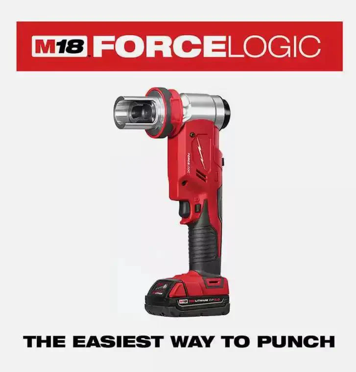 M18 Force Logic 6 Ton Knockout Tool Kit With Toolbox For Electricians, 4 Inch Hole Puncher In 14 Gauge Steel, Compact Right Angle Design, High Power Punching Tool, 2-Piece Kit - Image 7