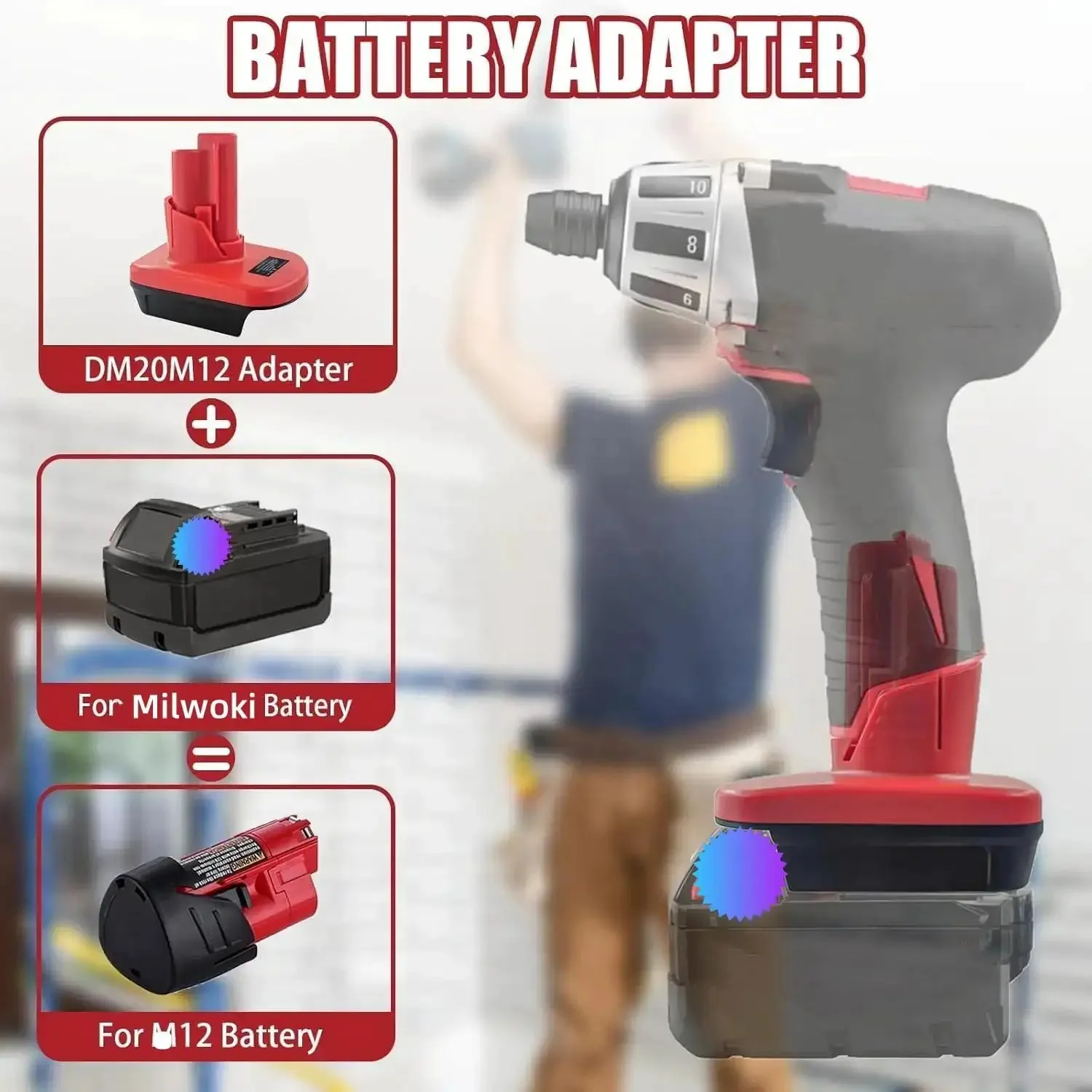 M18 To M12 Battery Adapter For Milwaukee 18V Tools Converts 18V Lithium Battery To 12V Lets You Run 12V Tools Longer With Easy Fit And Safe Power For Drills Impacts And Other 12V Gear - Image 7