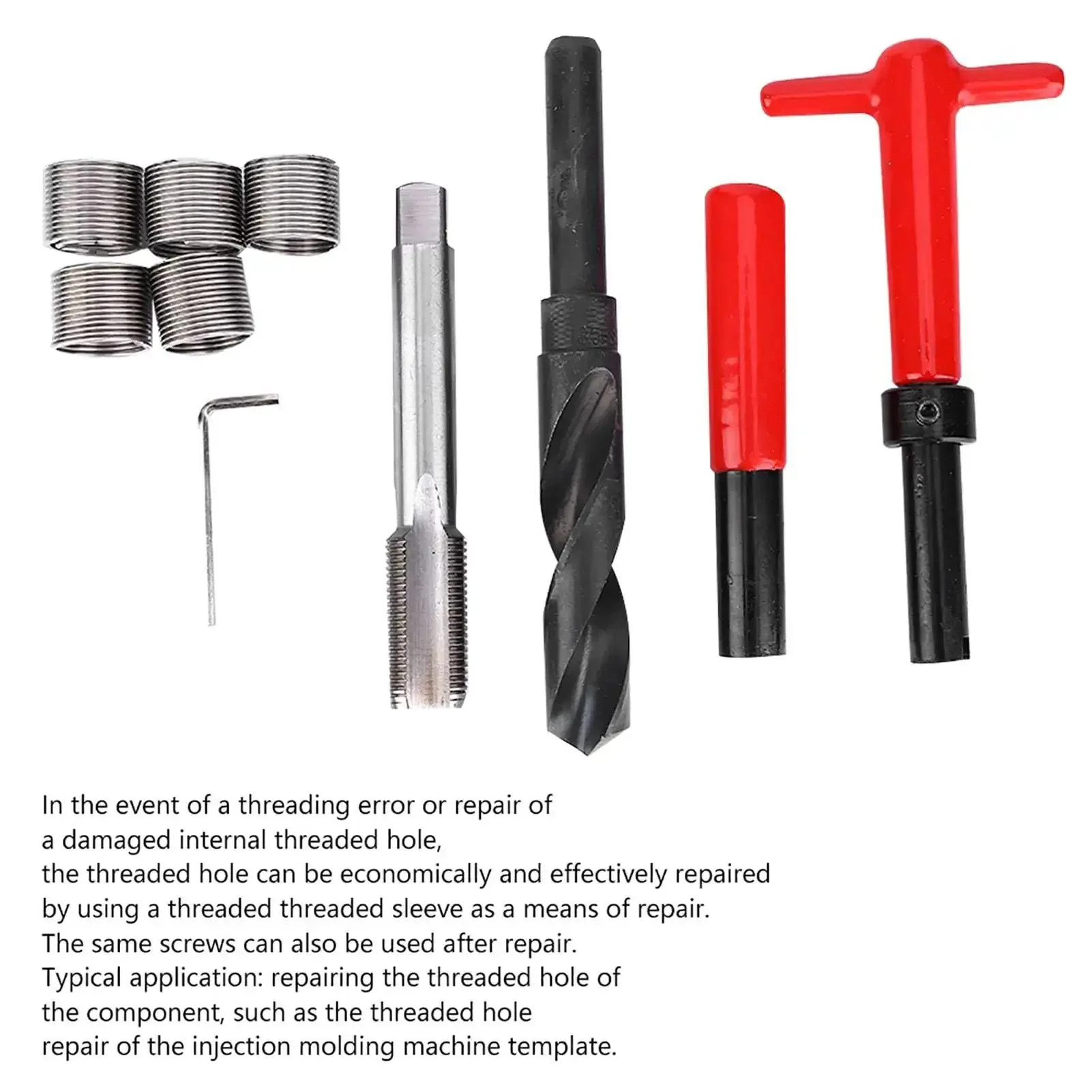 M18x1.5 Thread Repair Kit 10Pcs Stainless Steel For Cars And Aluminum Twisted Drill Wrench Threaded Inserts Pro Grade Fix For Damaged Holes Easy Economical Repair - Image 7