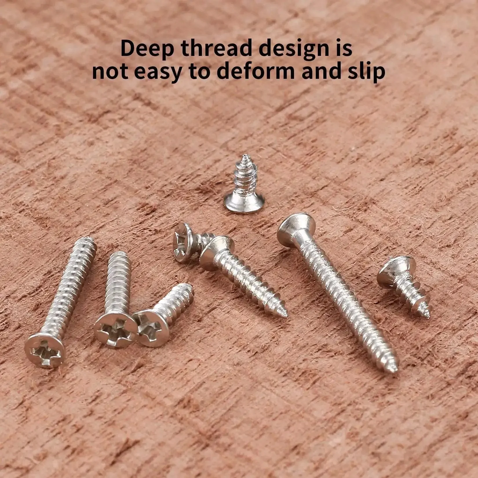 M2 Flat Head Self Tapping Screws Set For Woodworking, Nickel Plated Carbon Steel, Cross Drive, Rust Resistant, High Hardness, Pro Grade, Heavy Duty Assorted Kit With 4 5 6 8 10 12 16 20 Millimeter Lengths, 800 Pieces - Image 4