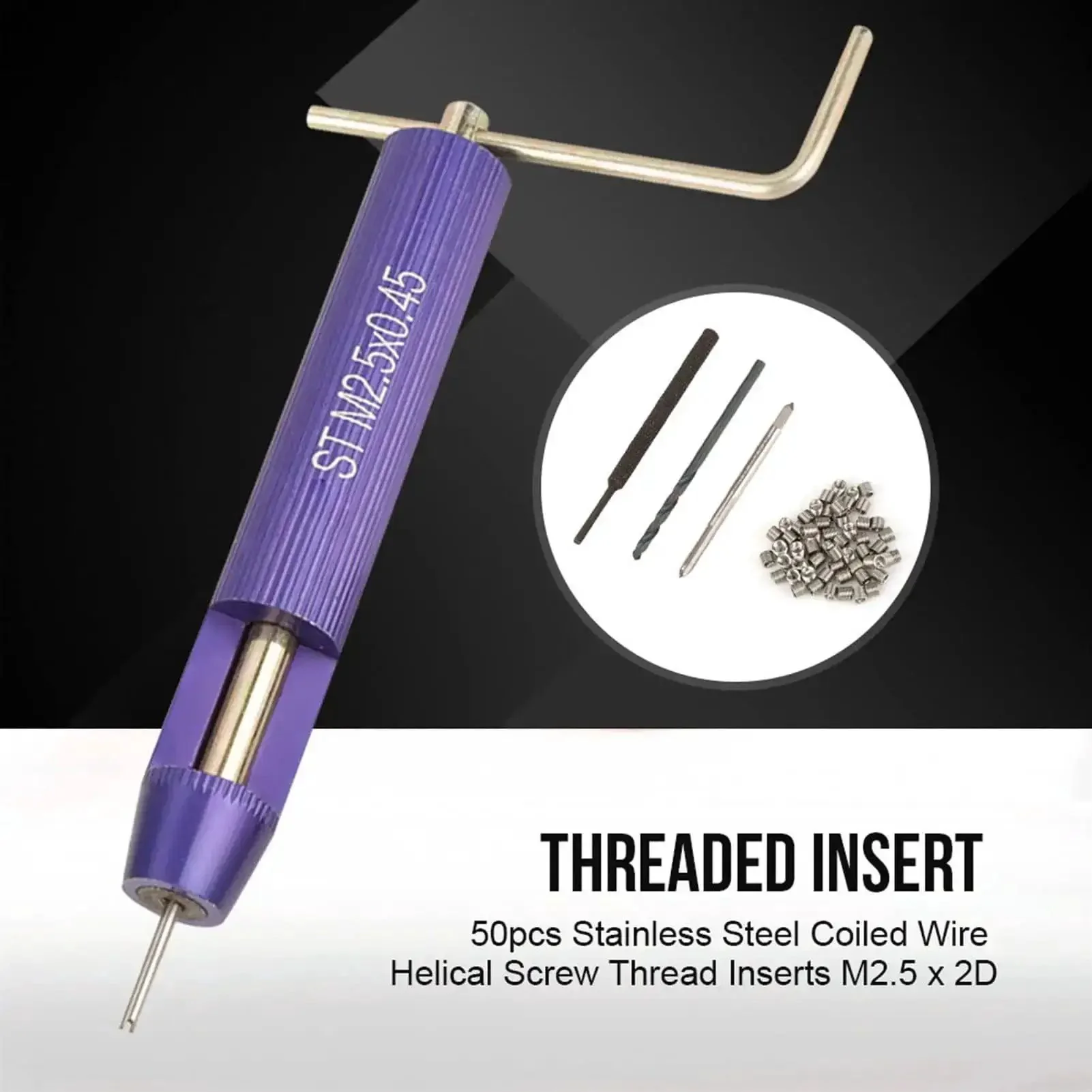 M2.5 Stainless Steel Helical Insert Kit For Frequent Part Removal Pack Of 50 Built For Aluminum And Other Soft Materials To Prevent Thread Damage And Boost Connection Strength For Quick DIY Reassemblies - Image 9