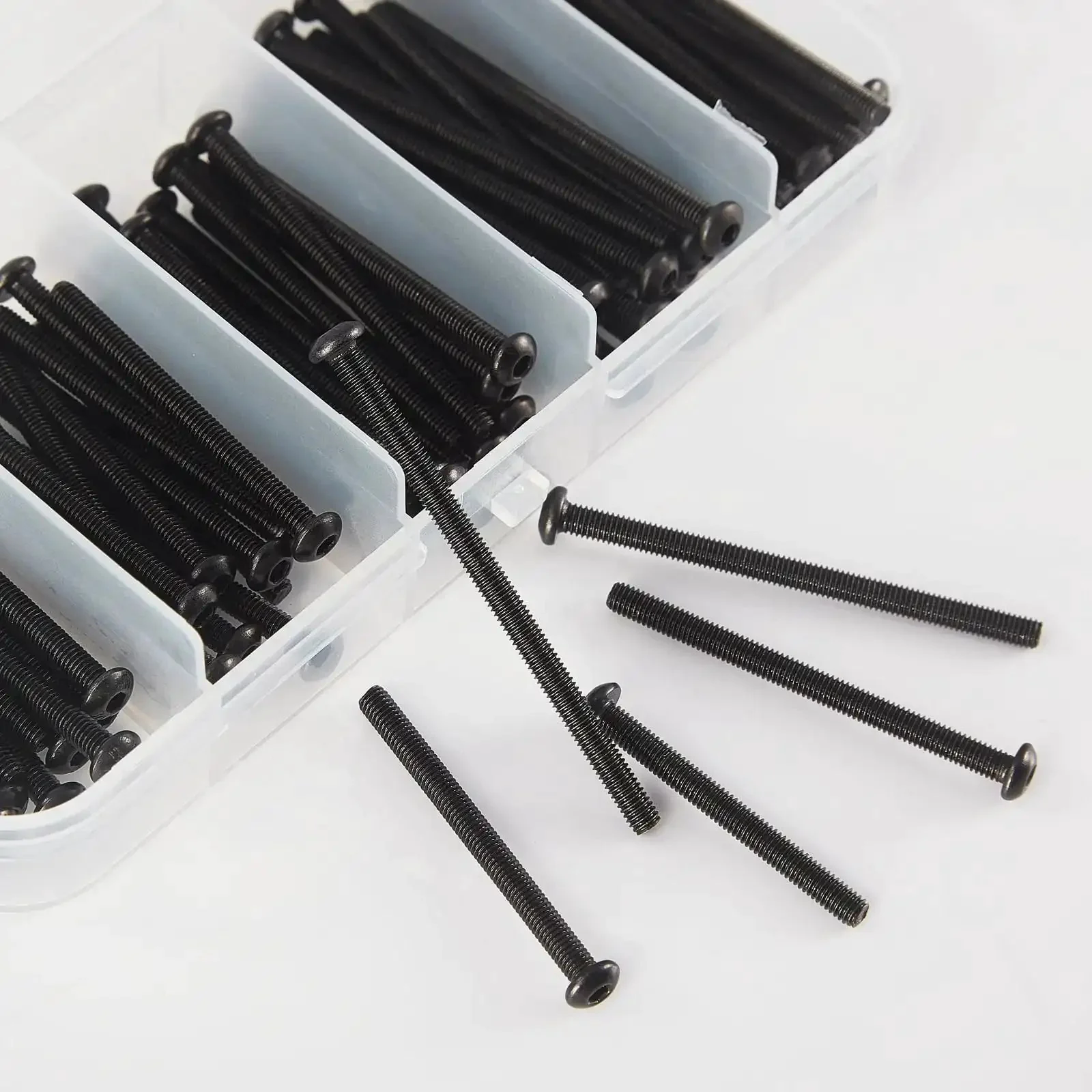 M3 Button Head Socket Cap Screws Set 20 25 30 35 40mm Fully Threaded 10.9 Grade Alloy Steel Black Oxide Finish With Metric Allen Hex Drive 100 Piece Assortment Kit - Image 5