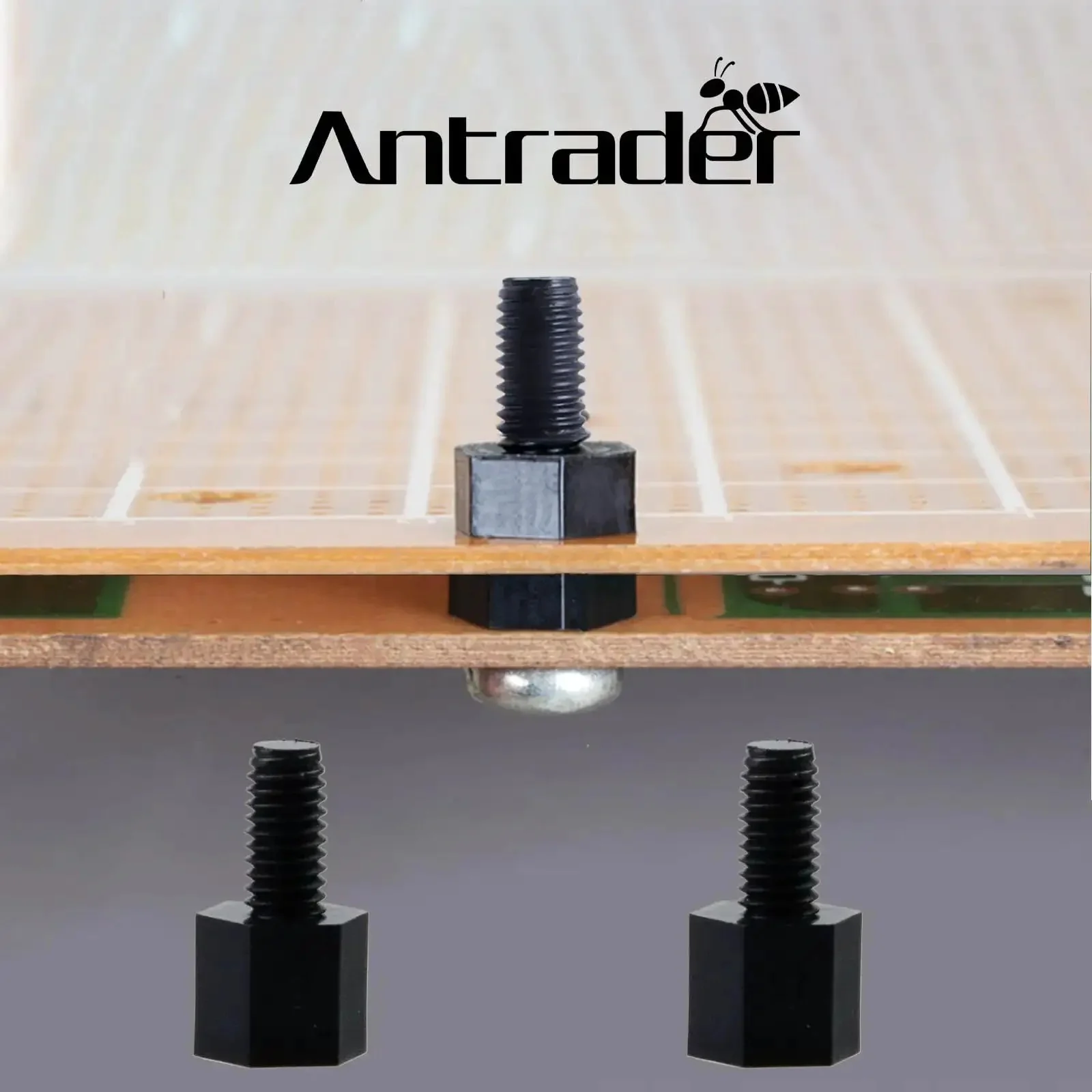 M3 Nylon Threaded Hex Nuts and Spacers Set, Male Female Standoff Pillars for PCB Mounting, 11mm Total Length, 6mm Male Thread, 5mm Pillar, Black, 100 Pack - Image 5