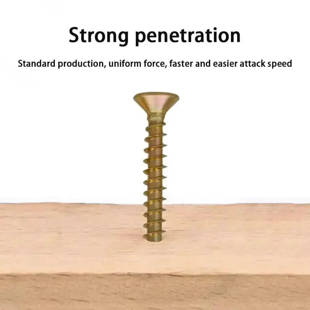 M4 Flat Head Wood Screws Set 340 Pcs Philips Drive Countersunk Self Tapping Screws Yellow Zinc Plated Finish For Wood And Metal Full Thread Beefy Performance Handy Hardware Kit For DIY Projects And Furniture Repair - Image 8