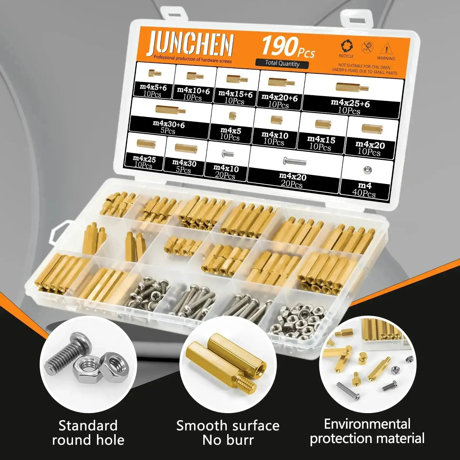 M4 Hex Brass Spacers And Standoffs Kit For PCBs And Computer Projects 190Pcs Assorted Hex Spacers Nuts Bolts Screws And Mounting Pillars For Circuit Boards And Motherboards - Image 7