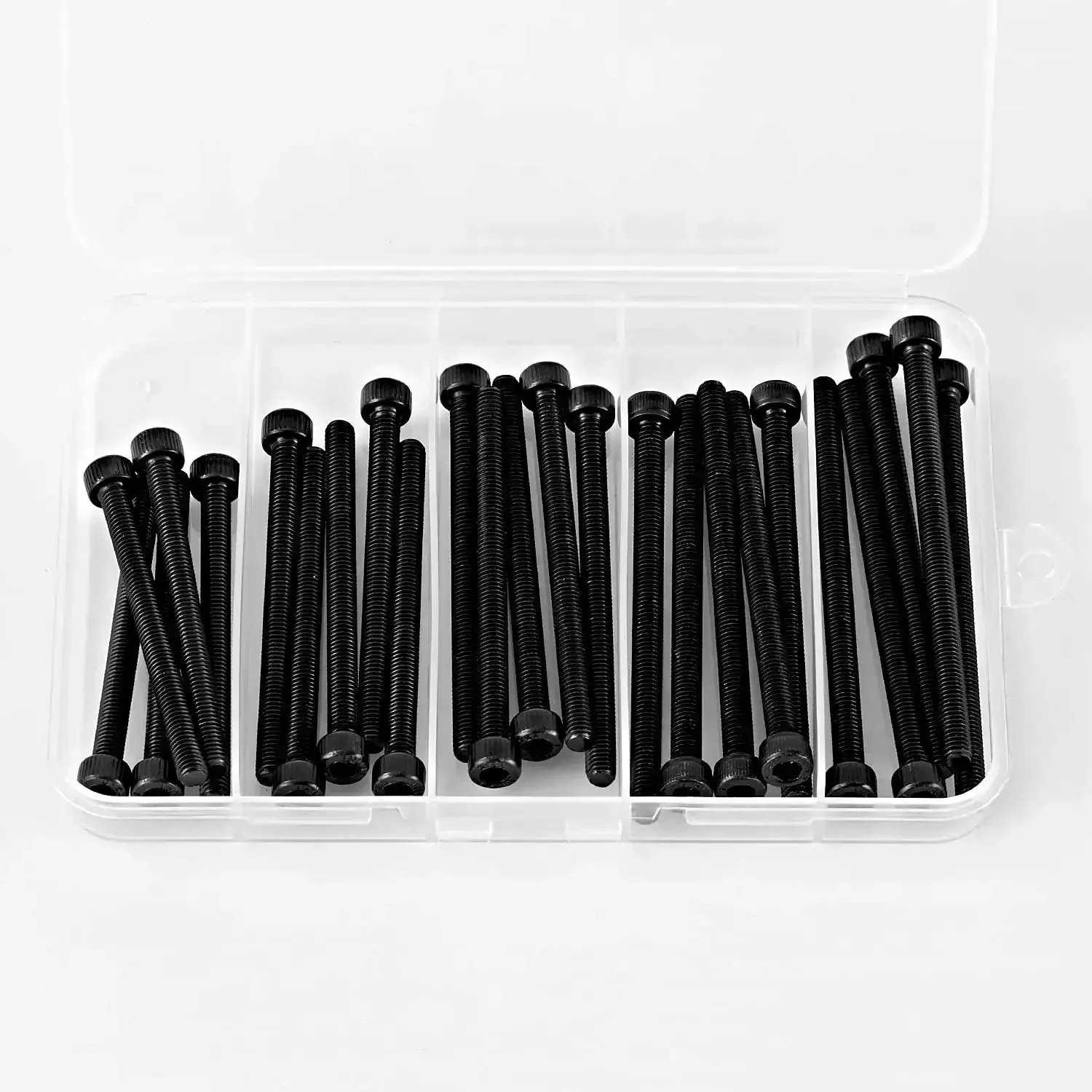 M5 Hex Socket Head Cap Screws Set Heavy Duty 60 65 70 75 80mm Fully Threaded 12.9 Grade Alloy Steel Black Oxide Finish Allen Drive Metric Machine Screws Assortment Kit 25Pcs High Strength Industrial Grade - Image 3