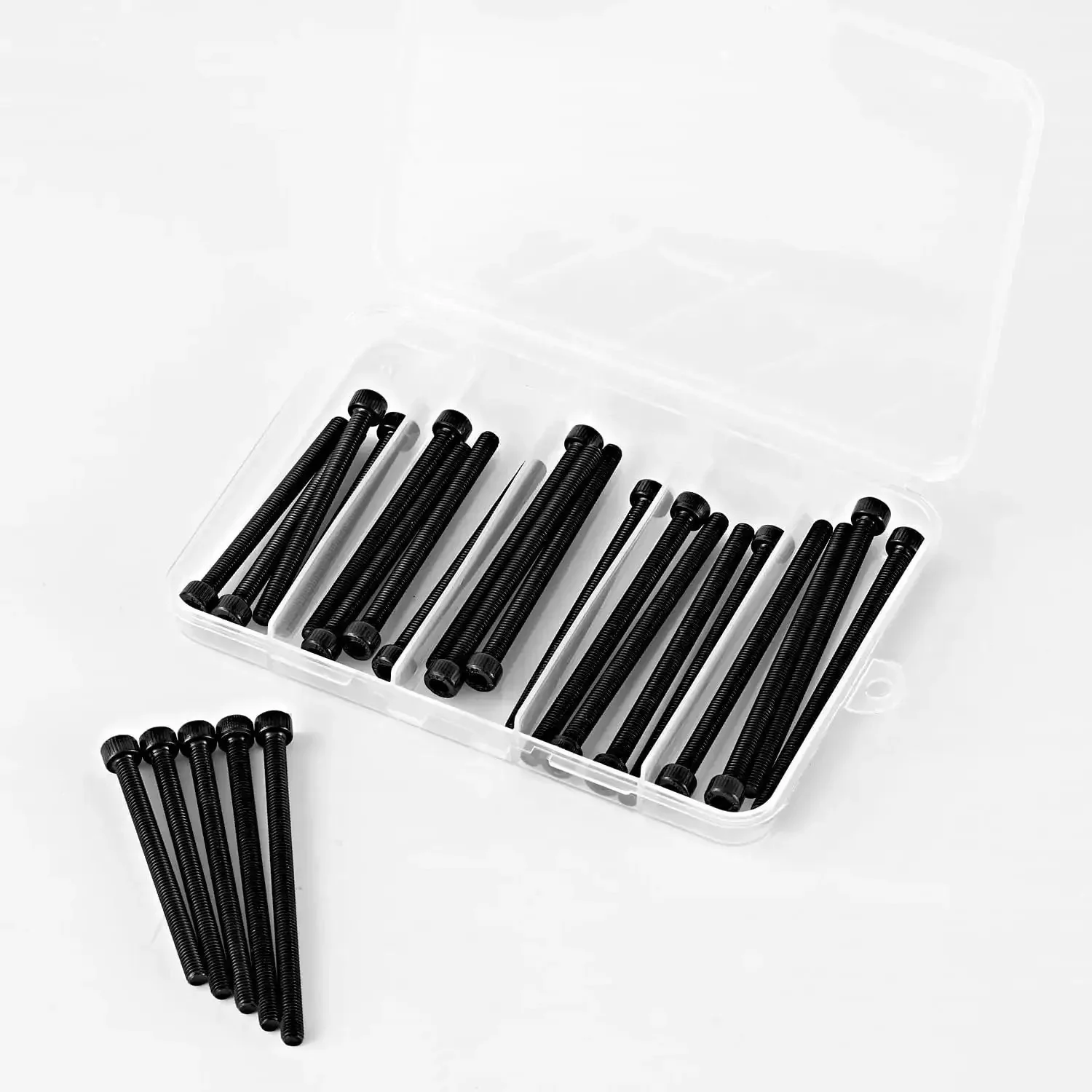 M5 Hex Socket Head Cap Screws Set Heavy Duty 60 65 70 75 80mm Fully Threaded 12.9 Grade Alloy Steel Black Oxide Finish Allen Drive Metric Machine Screws Assortment Kit 25Pcs High Strength Industrial Grade - Image 4