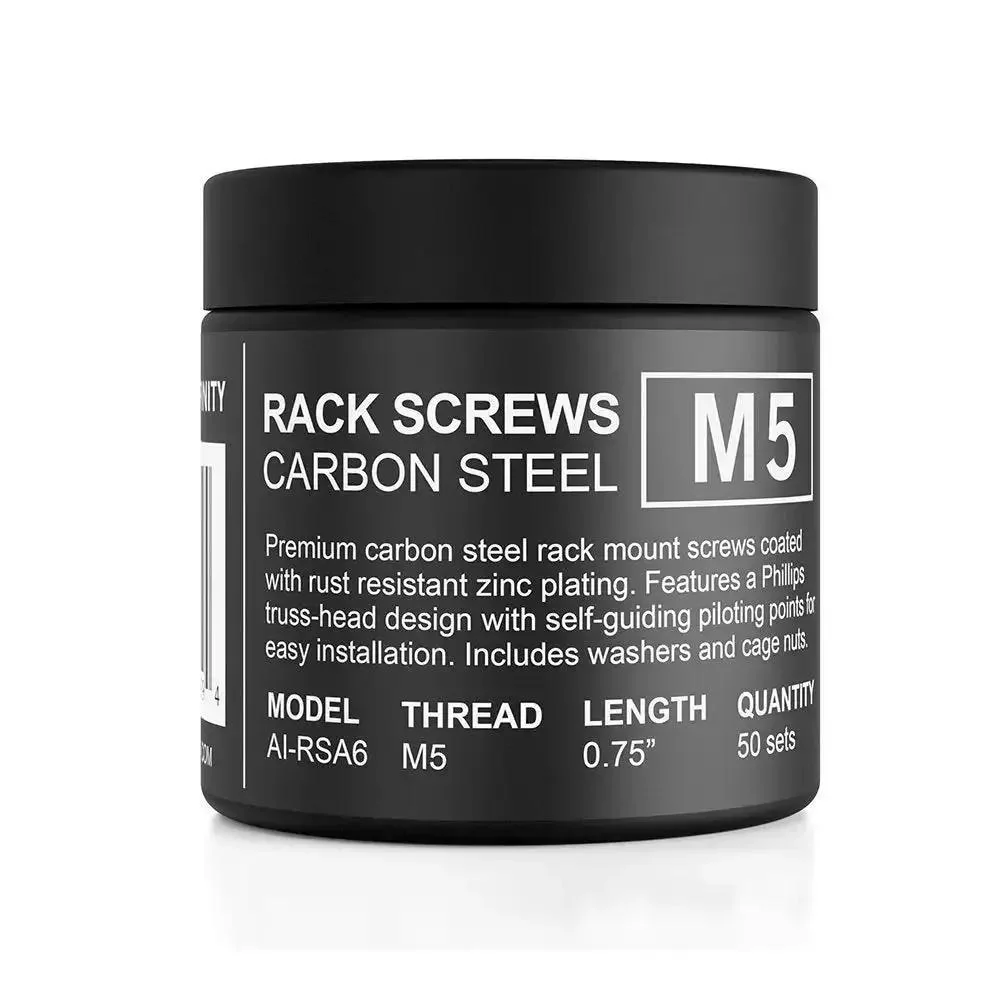 M5 Rack Screws With Nylon Washers And Cage Nuts 50 Piece Set For Server Racks Enclosures And Cabinets Heavy Duty Carbon Steel Hardware That Resists Stripping And Rust - Image 2
