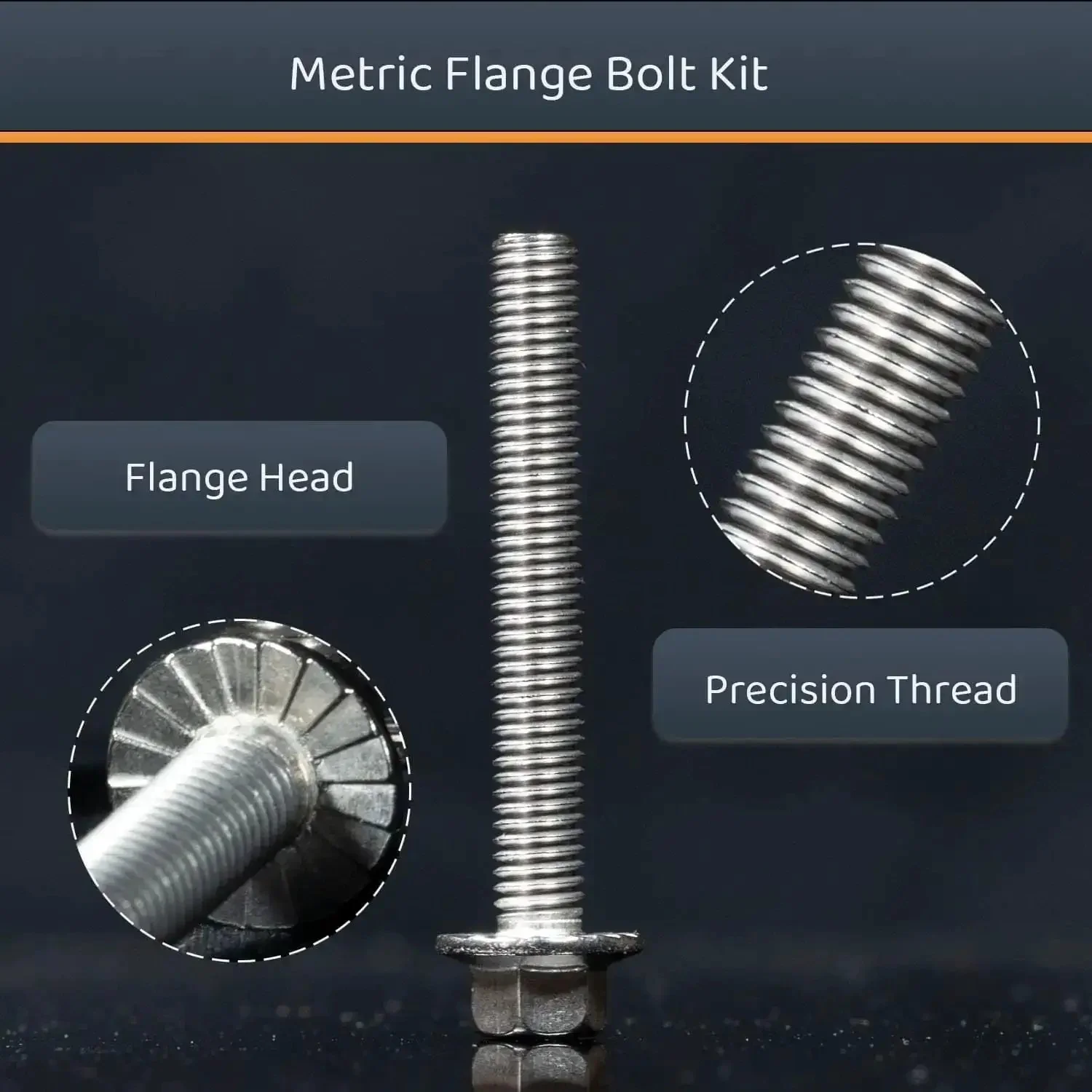 M6 Flange Hex Bolts Assortment Kit 180 Pieces Carbon Steel Metric Flange Head Fasteners With Nuts 12mm To 45mm Lengths DIY Ready For Do It Yourself Home Improvement And Automotive Projects - Image 4