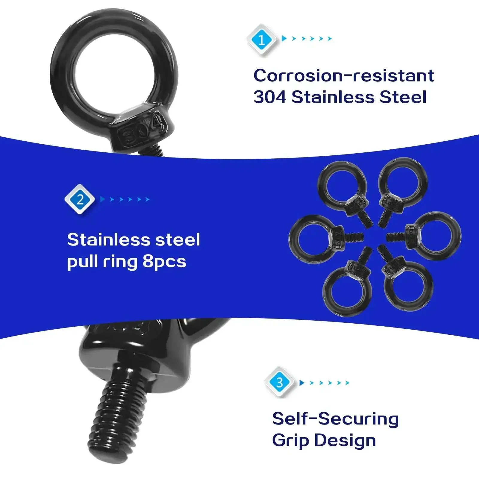 M8 Eye Bolts Eight Pack Beefy Heavy Duty Lifting Eyes Stainless Steel 304 Corrosion Resistant For Machinery Outdoor Marine Use And Rigging Equipment For Heavy Load Lifts - Image 7