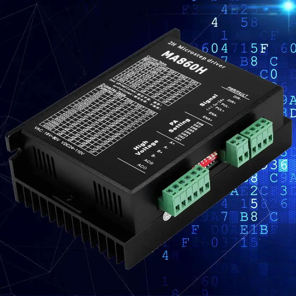 MA860H 200KHz Stepper Motor Driver Microstep Controller Module For 2 Phase 86 Motors Built For Easy Plug And Play Setup With Auto Adjustment TTL Compatible Optical Isolation Wide 18 To 80V AC Or 24 To 110V Power 7A Peak Protection - Image 4