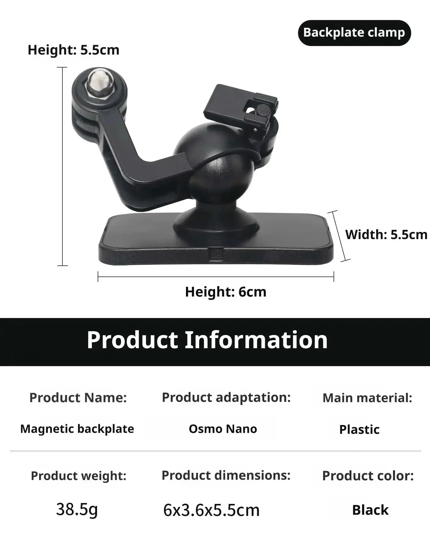 Magnetic Backplate Mount for Osmo Nano With One Quarter Inch Thread Adapter, Secure Magnetic Attachment to Backpacks and Gear, Universal Clip Back Panel for Shoulder Straps and Metal Surfaces - Image 6