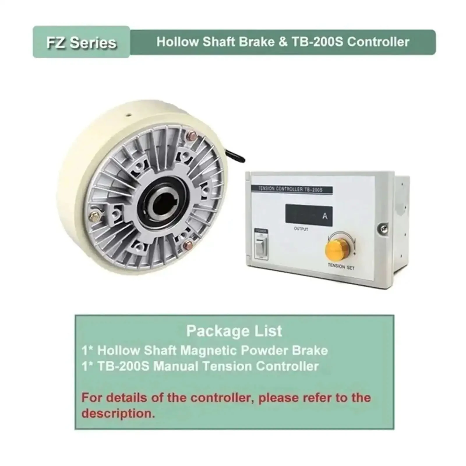 Magnetic Powder Clutch And Brake Tension Controller Kit For Industrial Motors, DC 24V, 1000 RPM, Pro Grade Torque Range 6 Nm To 100 Nm, Clutch Load 0.6 To 10 Kg, Model SJ-180A, Compatible With FZ-K And TB-200S - Image 7