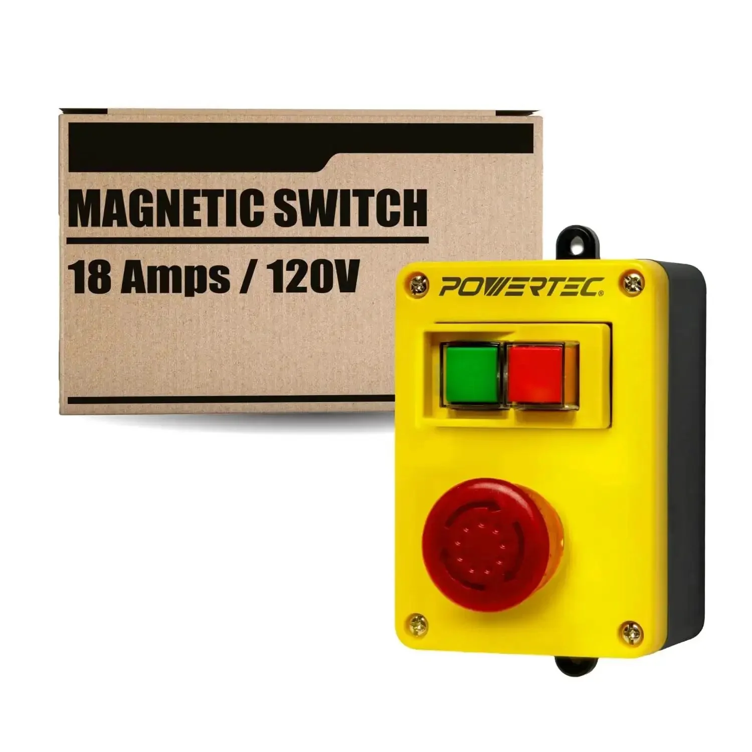 Magnetic Safety Switch With Emergency Stop For Table Saws Routers Drill Presses And Band Saws 120V 18A Magnetic Switch Box For EZ Mounting On Work Bench Or Tool Stand Prevents Restart After Outage And Upgrades Power Tool Safety