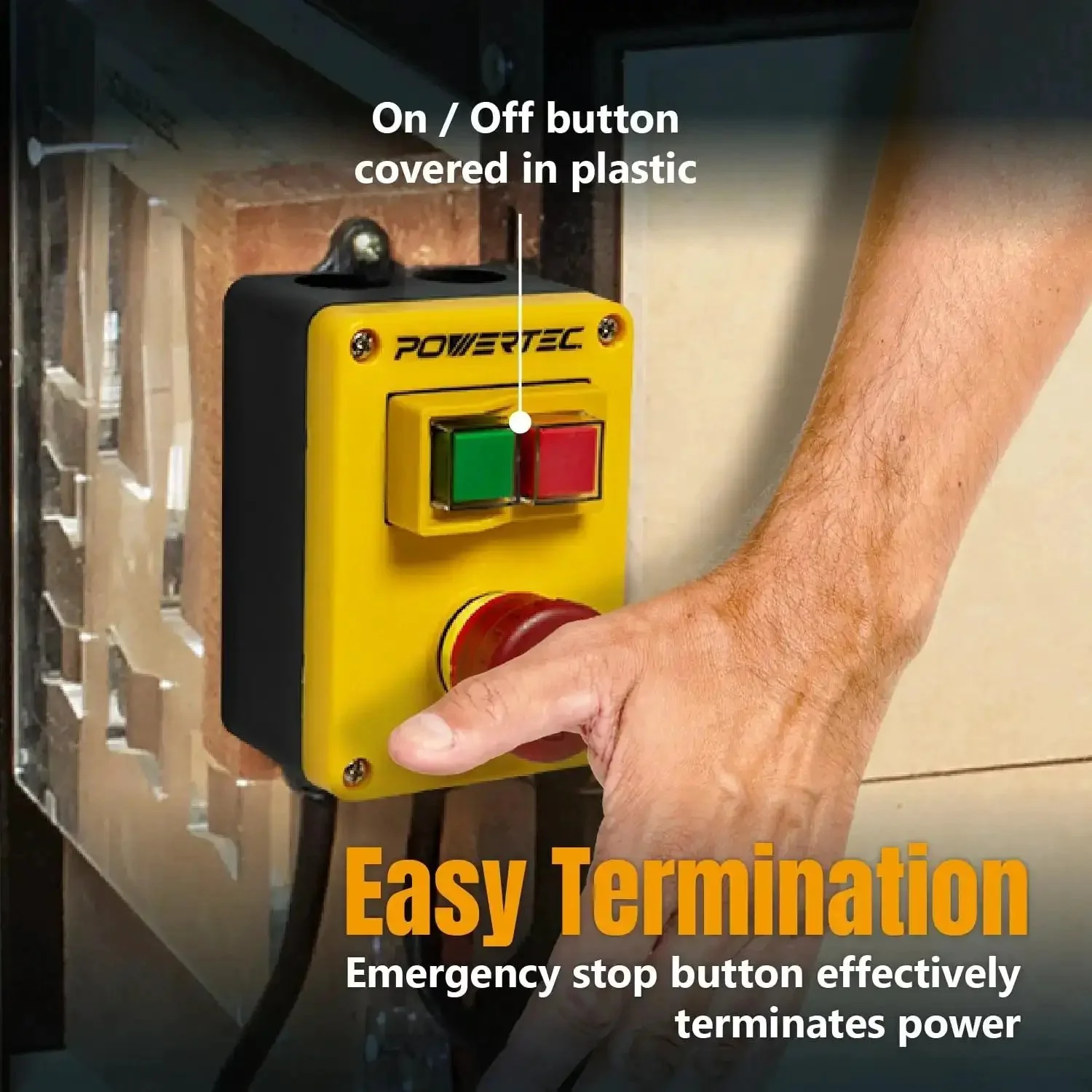 Magnetic Safety Switch With Emergency Stop For Table Saws Routers Drill Presses And Band Saws 120V 18A Magnetic Switch Box For EZ Mounting On Work Bench Or Tool Stand Prevents Restart After Outage And Upgrades Power Tool Safety - Image 6