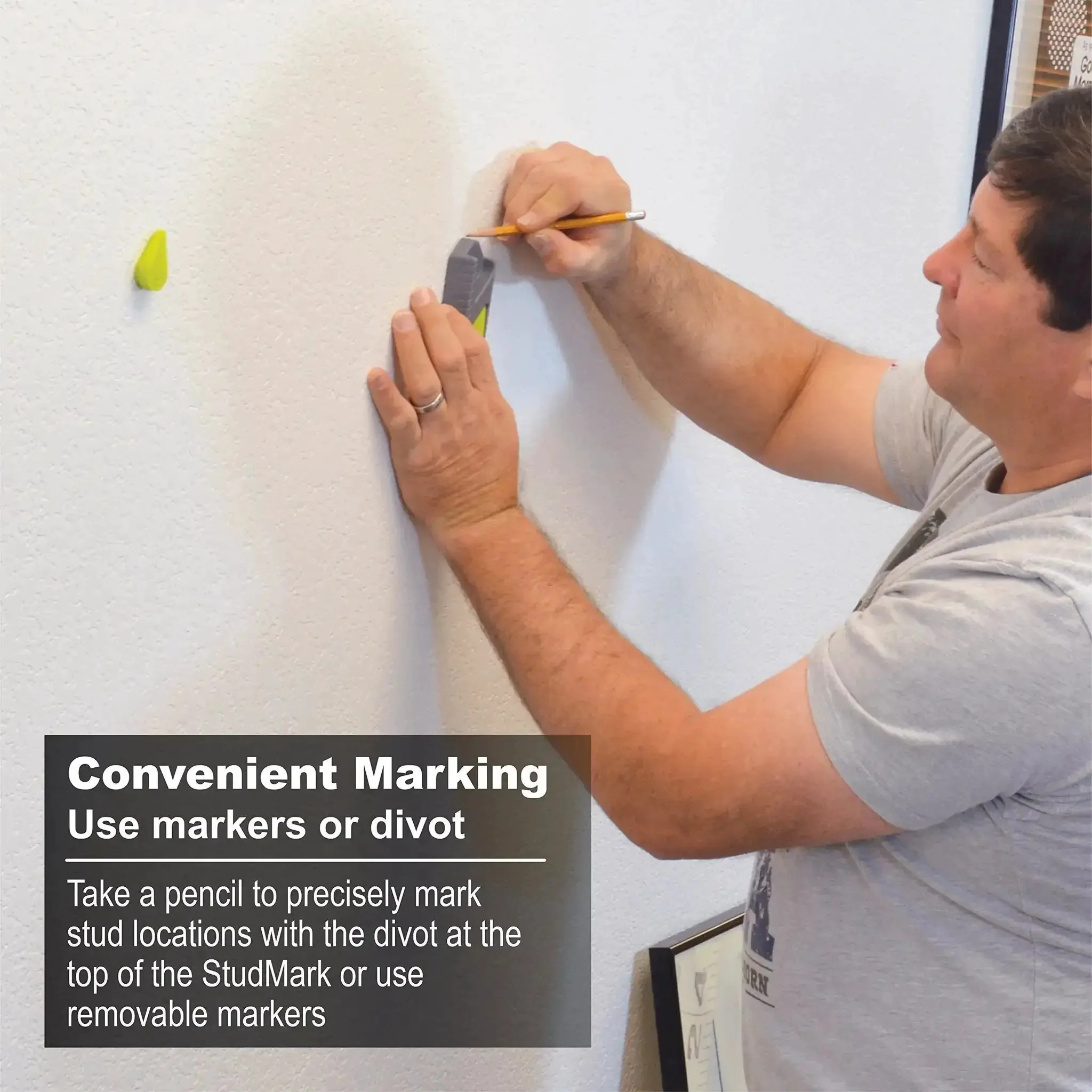 Magnetic Stud Finder With Two Removable Markers Lets You Mark Up To Three Stud Locations No Batteries Needed Updated 2020 With Stronger Rare Earth Magnets For Hands Free Detection Of Nails And Screws In Drywall - Image 9