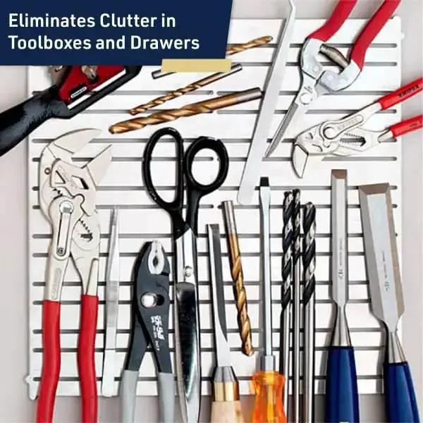 Magnetic Tool Holder 12x12 Inch Garage Organization Panel For Wall Mount Storage, Magnetic Board Tool Organizer And Shelf Rack For Workshop, Easy Access, Durable Steel Construction - Image 8