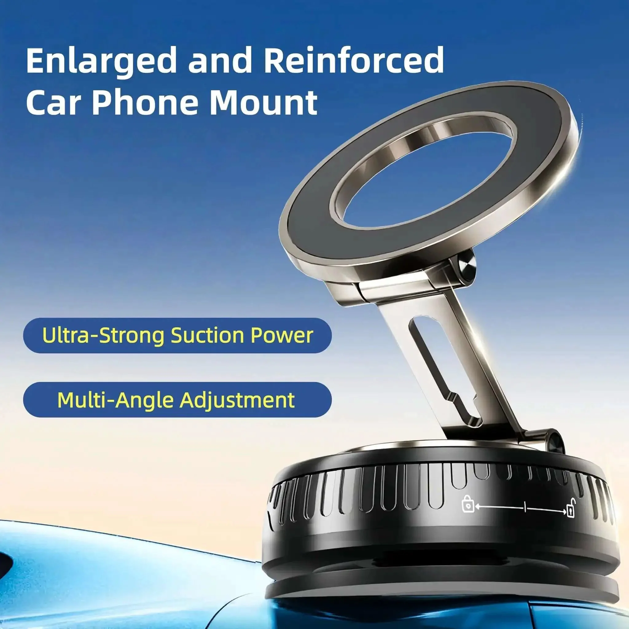 MagSafe Car Phone Mount With 360 Degree Rotatable Holder Rock Solid Vacuum Suction Up To 180 Lbs Nano Gel Grip For No Residue Dashboard Or Windshield Mount Works With iPhone And Android Devices Scratch Resistant - Image 8