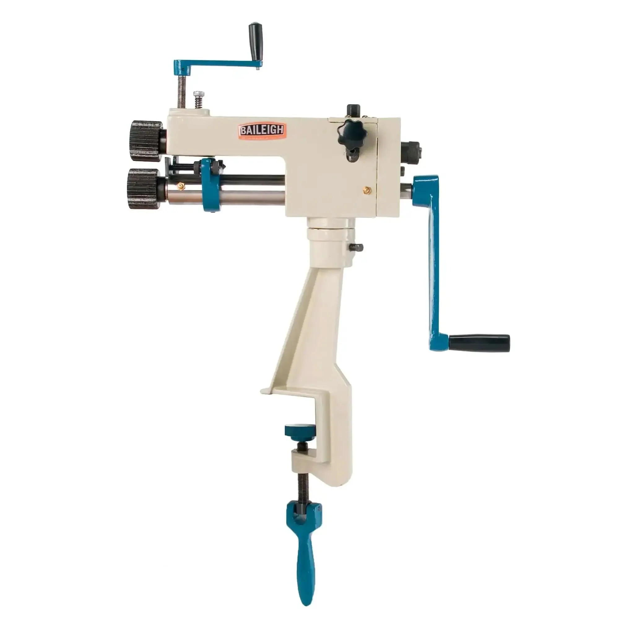 Manual Bead Roller For Metalworking, 7 Inch Throat, 22 Gauge Mild Steel, Six Pro Rolls Including One Quarter Inch Turning, One Eighth Inch Turning, Wiring, Crimping, Burr And Ogee Beads, Dual Adjustable Depth Stops For Consistent, Repeatable Lines