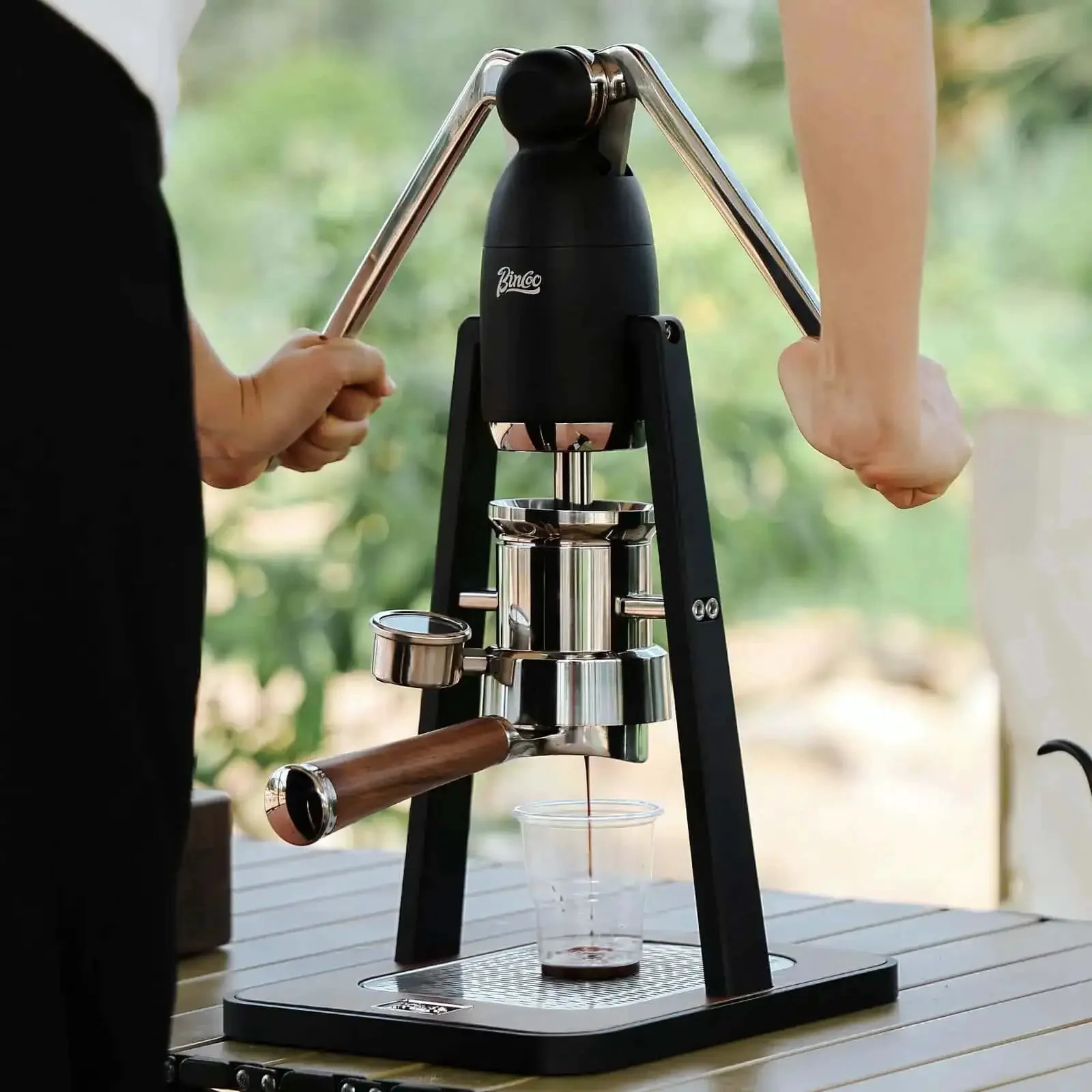 Manual Espresso Maker Set Hand Press Espresso Machine With Dual Lever And 12 Bar Pressure Profiling Pre Infusion Tech Portable Stainless Steel Black Finish For Custom Espresso Shots And Home Barista Level Results - Image 2