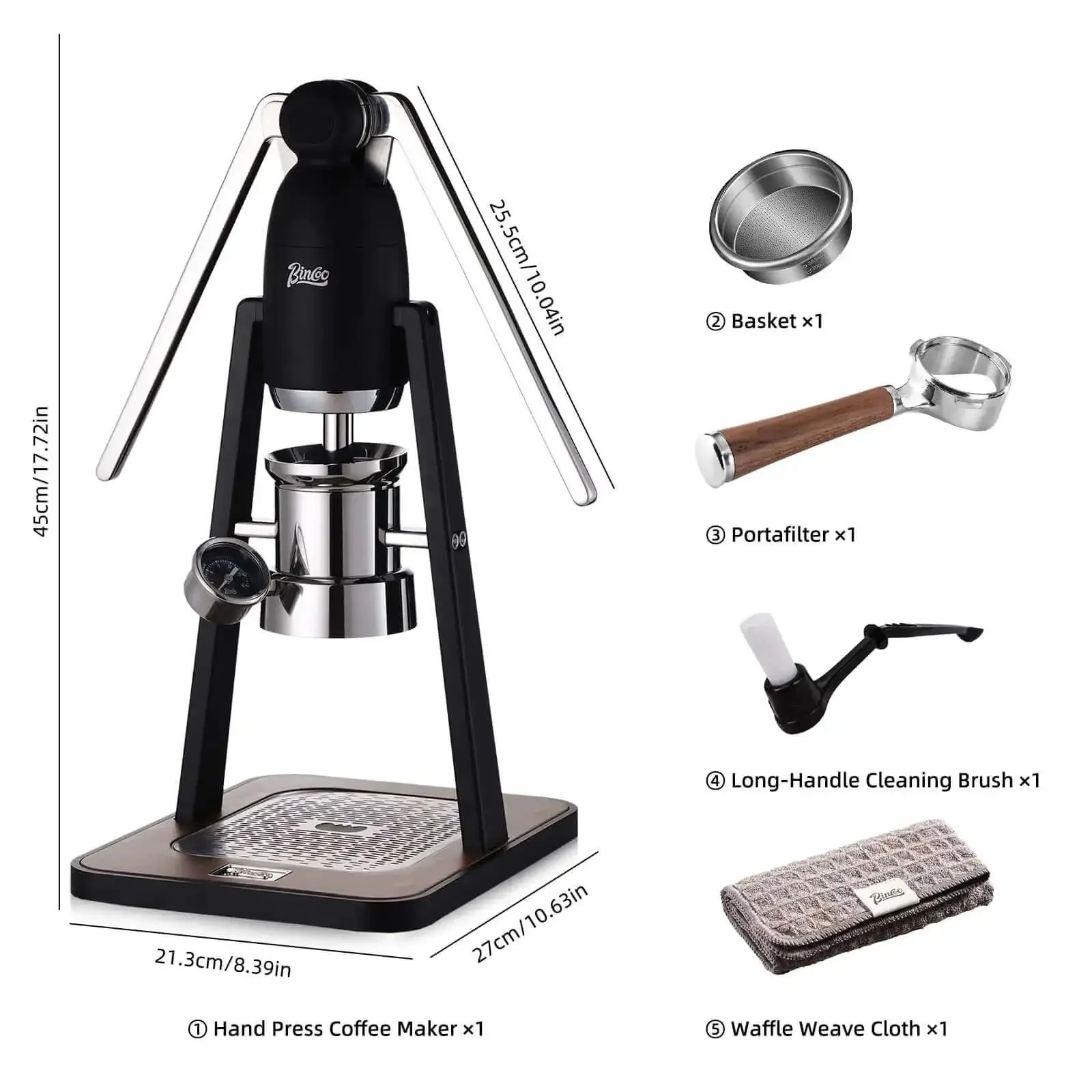 Manual Espresso Maker Set Hand Press Espresso Machine With Dual Lever And 12 Bar Pressure Profiling Pre Infusion Tech Portable Stainless Steel Black Finish For Custom Espresso Shots And Home Barista Level Results - Image 8