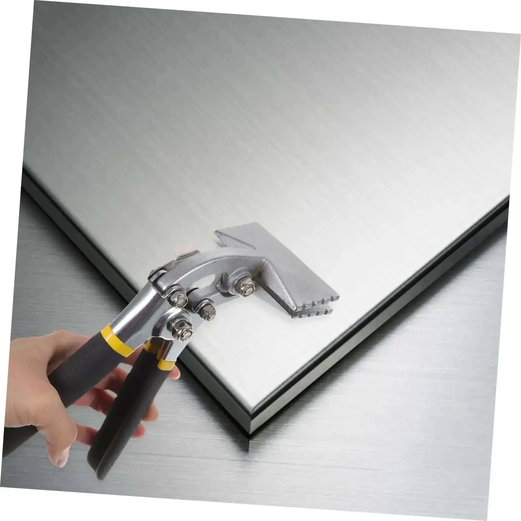 Manual Hand Seamer Tool For Metal Bending And Seaming, Flat Bar Bender For Light Construction, Ergonomic Double Handle, Compact Design For Tight Spaces, Easy Operation, Portable Metal Fabrication Tool - Image 5