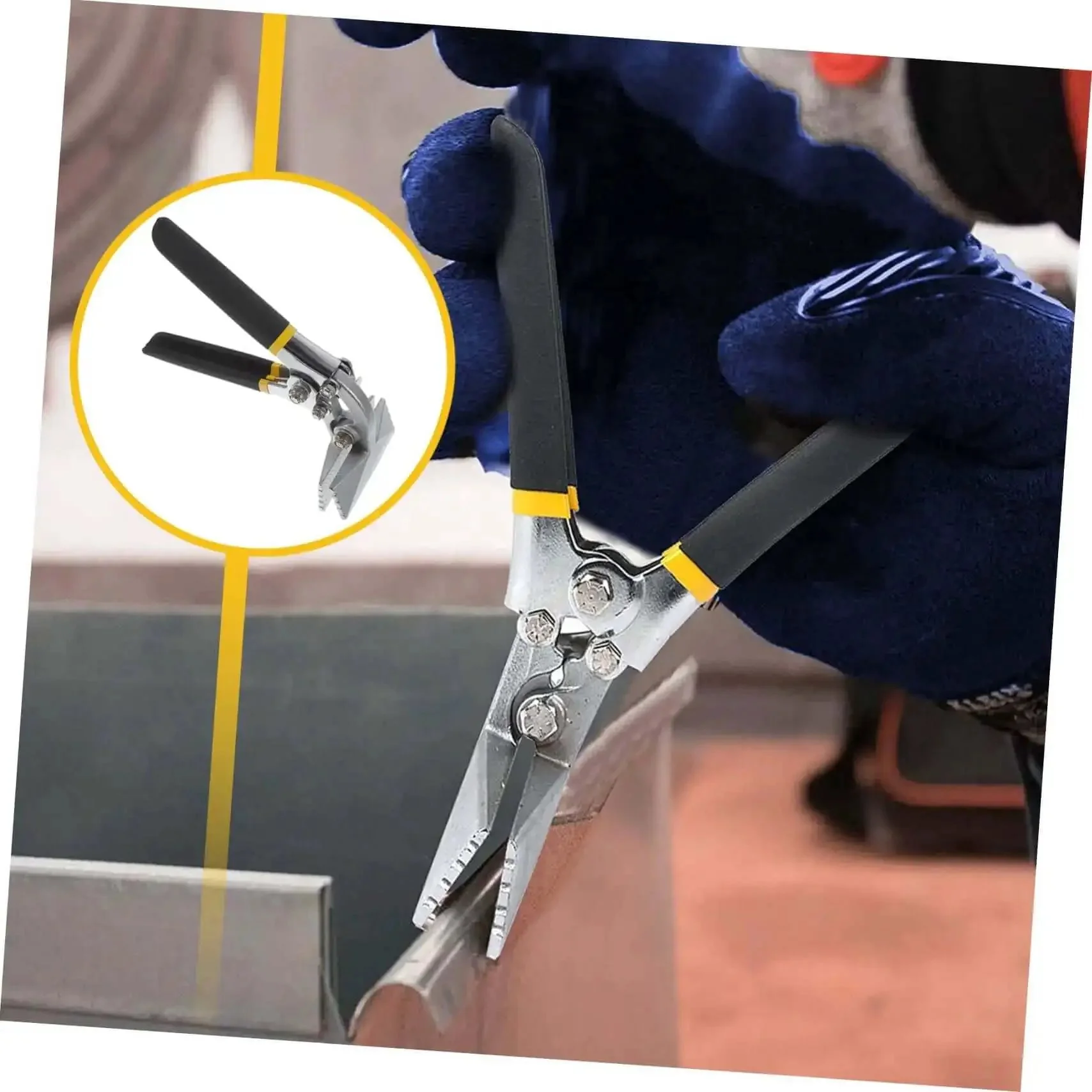 Manual Metal Bender For Sheet Metal Projects Hemming Pliers And Wire Bending Tool With Straight Jaw Hand Seamer Non Slip Handle Lightweight And Easy To Use Pro Grade Roofing Fabrication DIY Metalworking And Quick Bends - Image 4