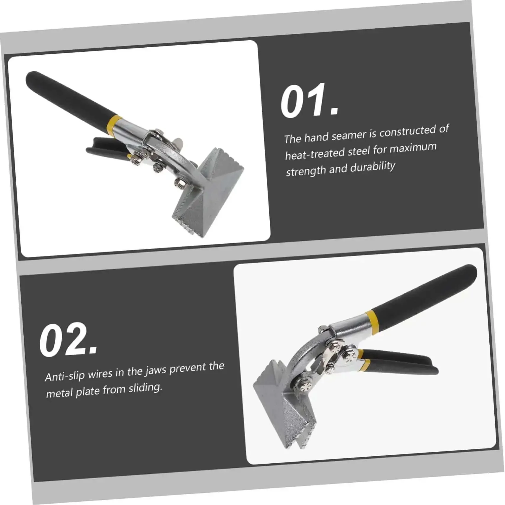 Manual Metal Bender For Sheet Metal Projects Hemming Pliers And Wire Bending Tool With Straight Jaw Hand Seamer Non Slip Handle Lightweight And Easy To Use Pro Grade Roofing Fabrication DIY Metalworking And Quick Bends - Image 7