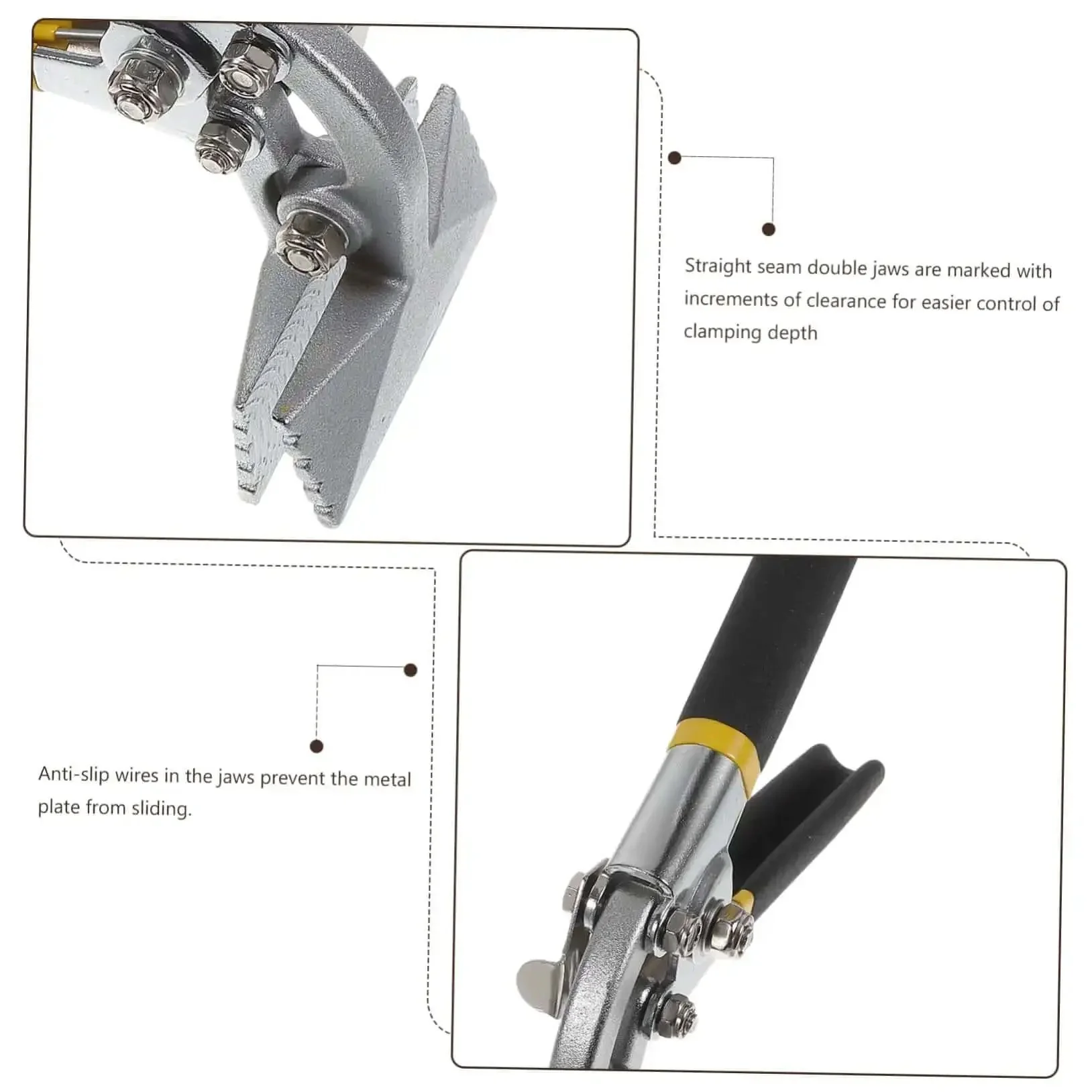 Manual Metal Bender Tool With 3 Inch Seaming Pliers, Handy Hand Seamers For Sheet Metal, Locking Standing Seam Roofing Tool, Lightweight And Easy To Use, Heavy Duty Metalworking Clamp - Image 4