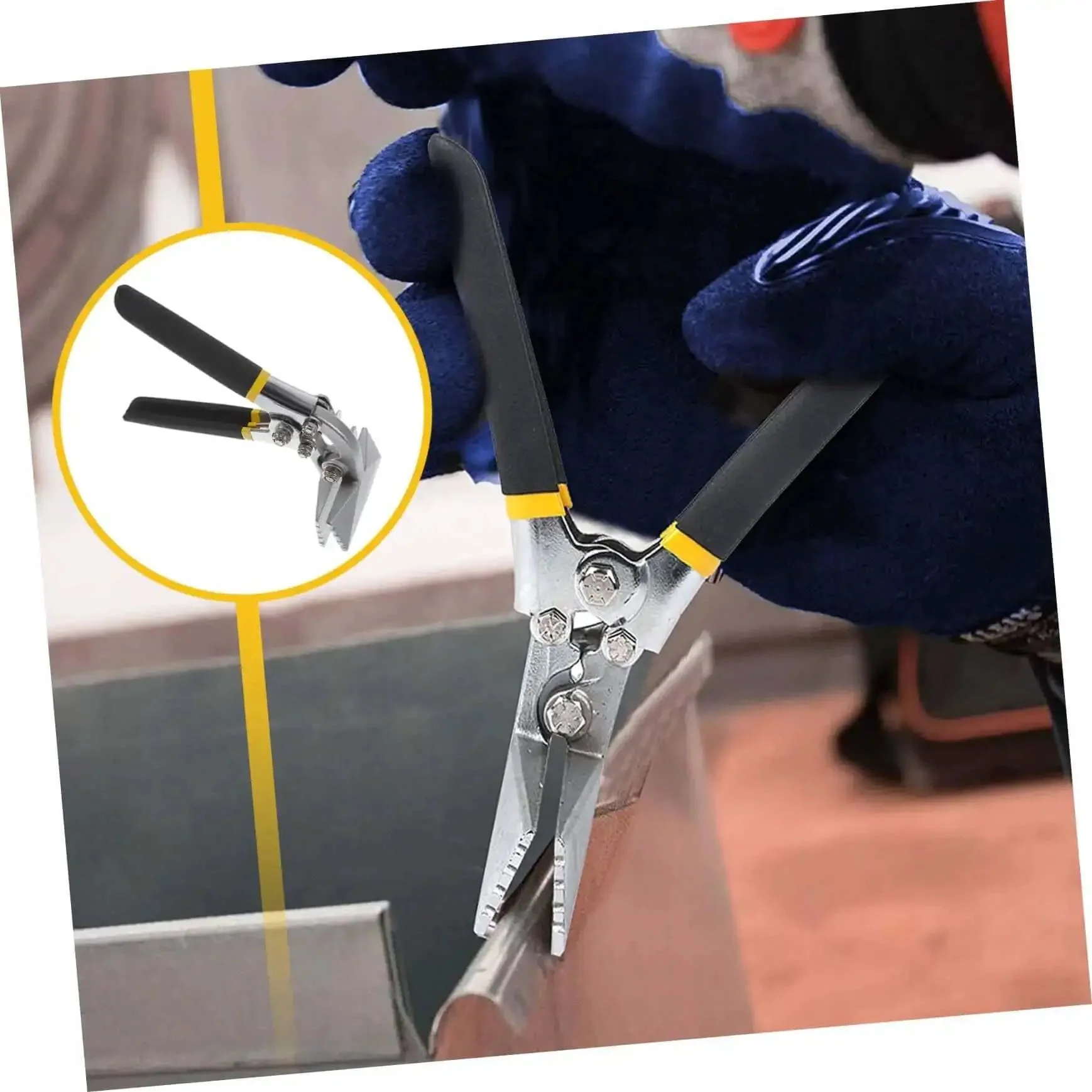 Manual Metal Bender Tool With Straight Jaw Hand Seamer For Duct Crimping Heavy Duty Pliers Heat Treated Steel Construction Anti Slip Jaws Locking Handle Portable Metal Flattening And Crimping Solution - Image 7