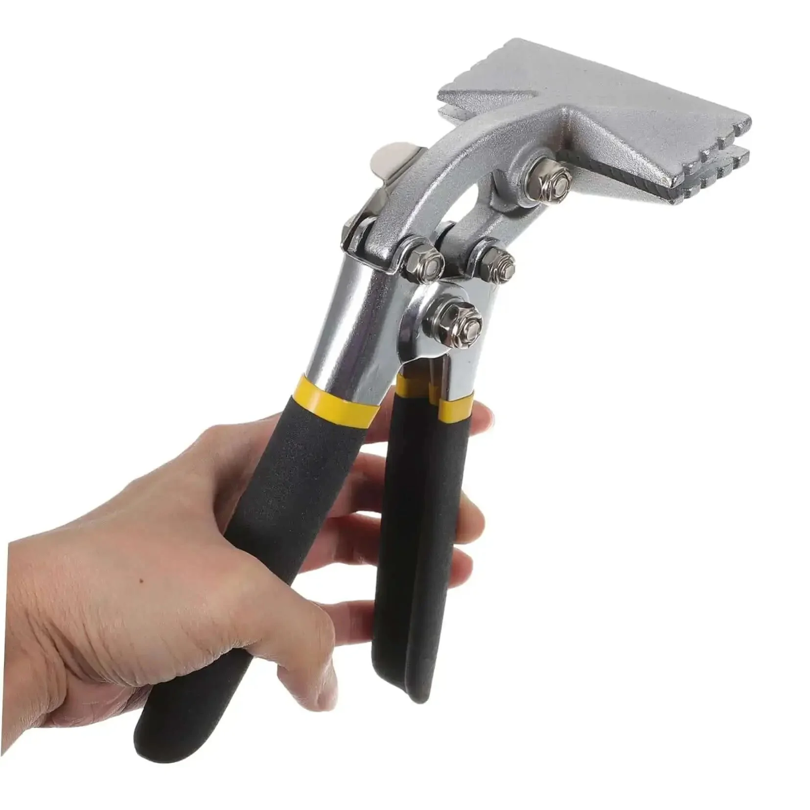 Manual Metal Bender Tool With Straight Jaw Hand Seamer For Duct Crimping Heavy Duty Pliers Heat Treated Steel Construction Anti Slip Jaws Locking Handle Portable Metal Flattening And Crimping Solution - Image 8